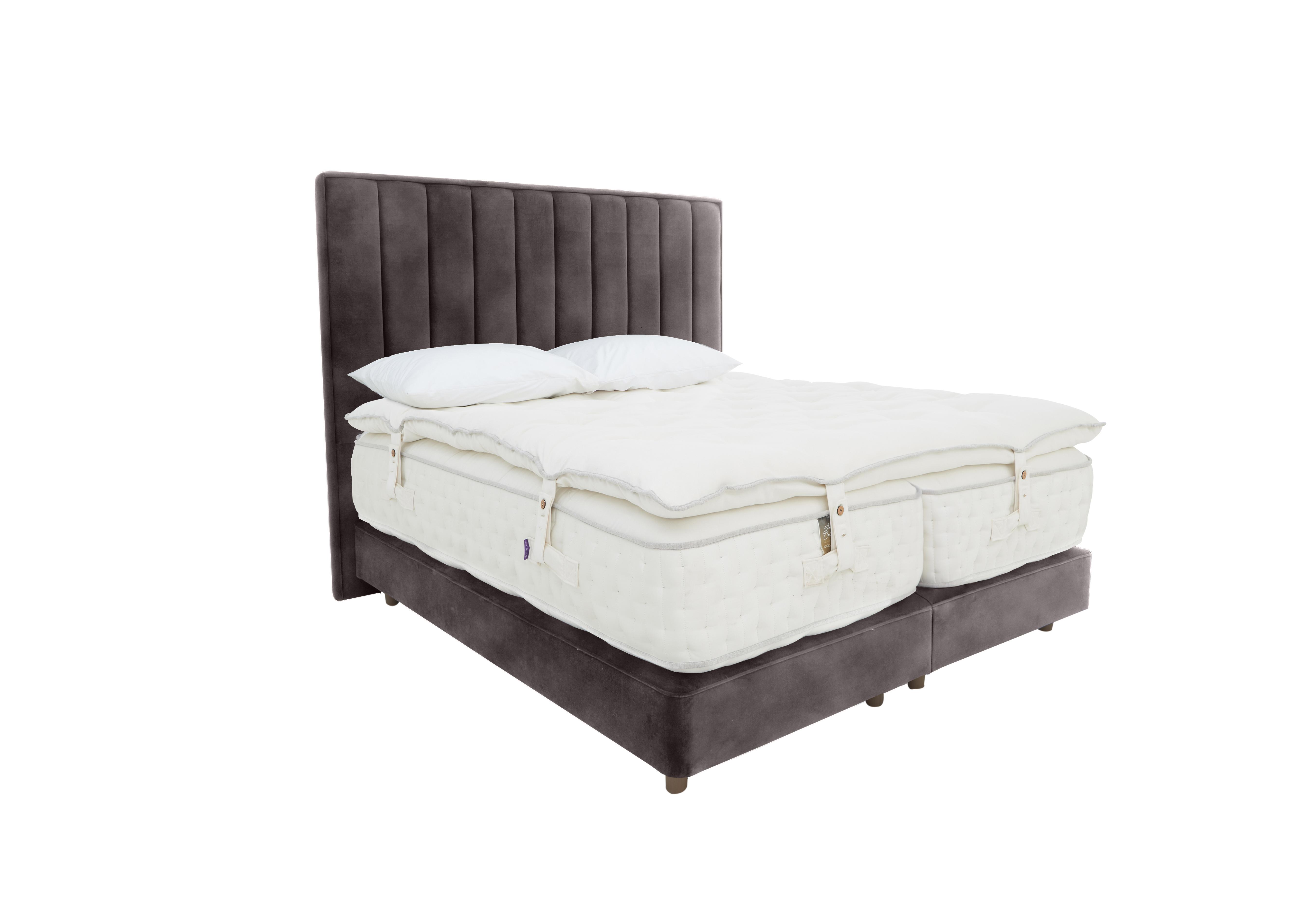 Yorkshire 40K Shallow Divan Set with Zip and Link Mattress with Mattress Topper in Lovely Asphalt on Furniture Village