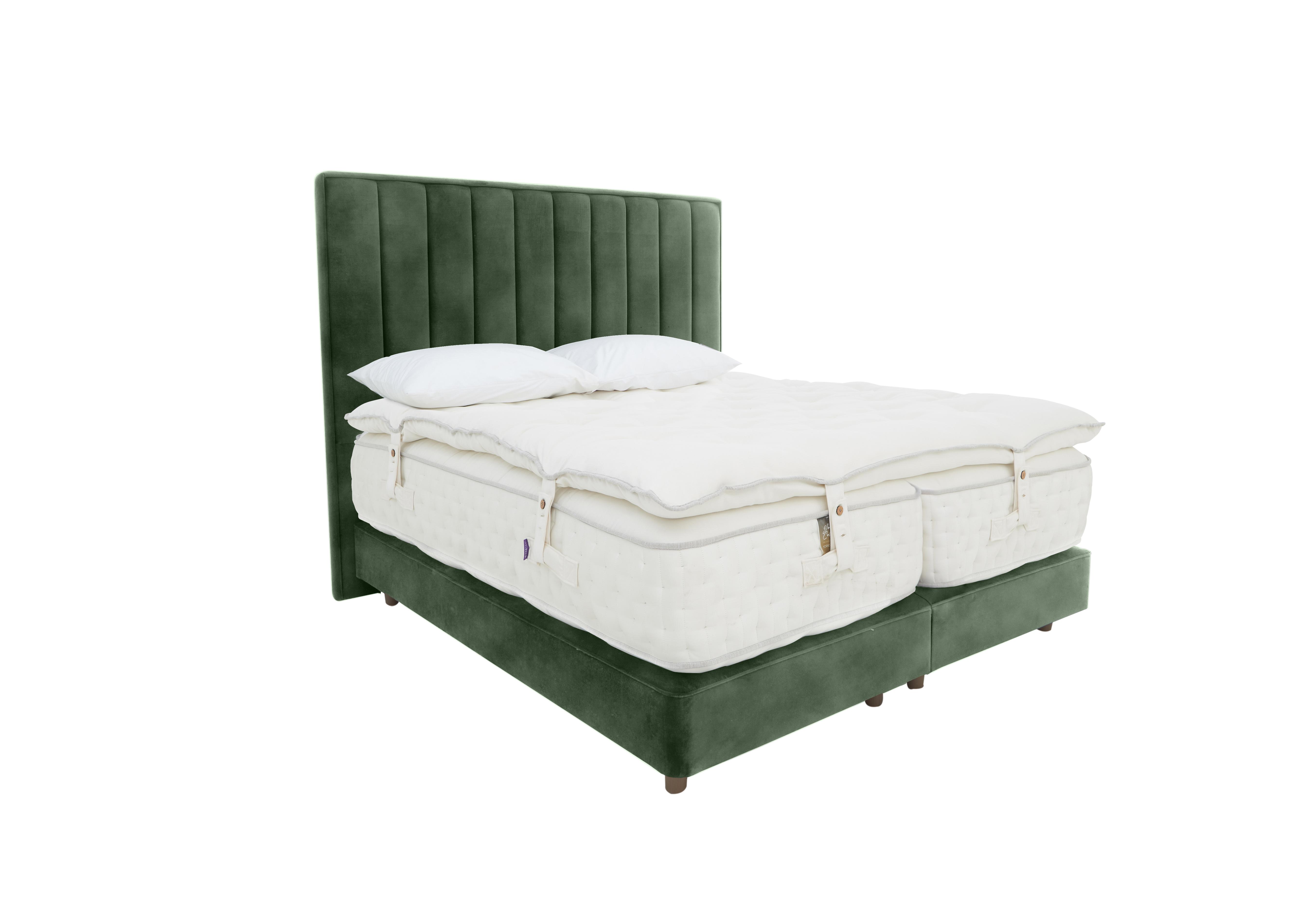 Yorkshire 40K Shallow Divan Set with Zip and Link Mattress with Mattress Topper in Lovely Conifer on Furniture Village