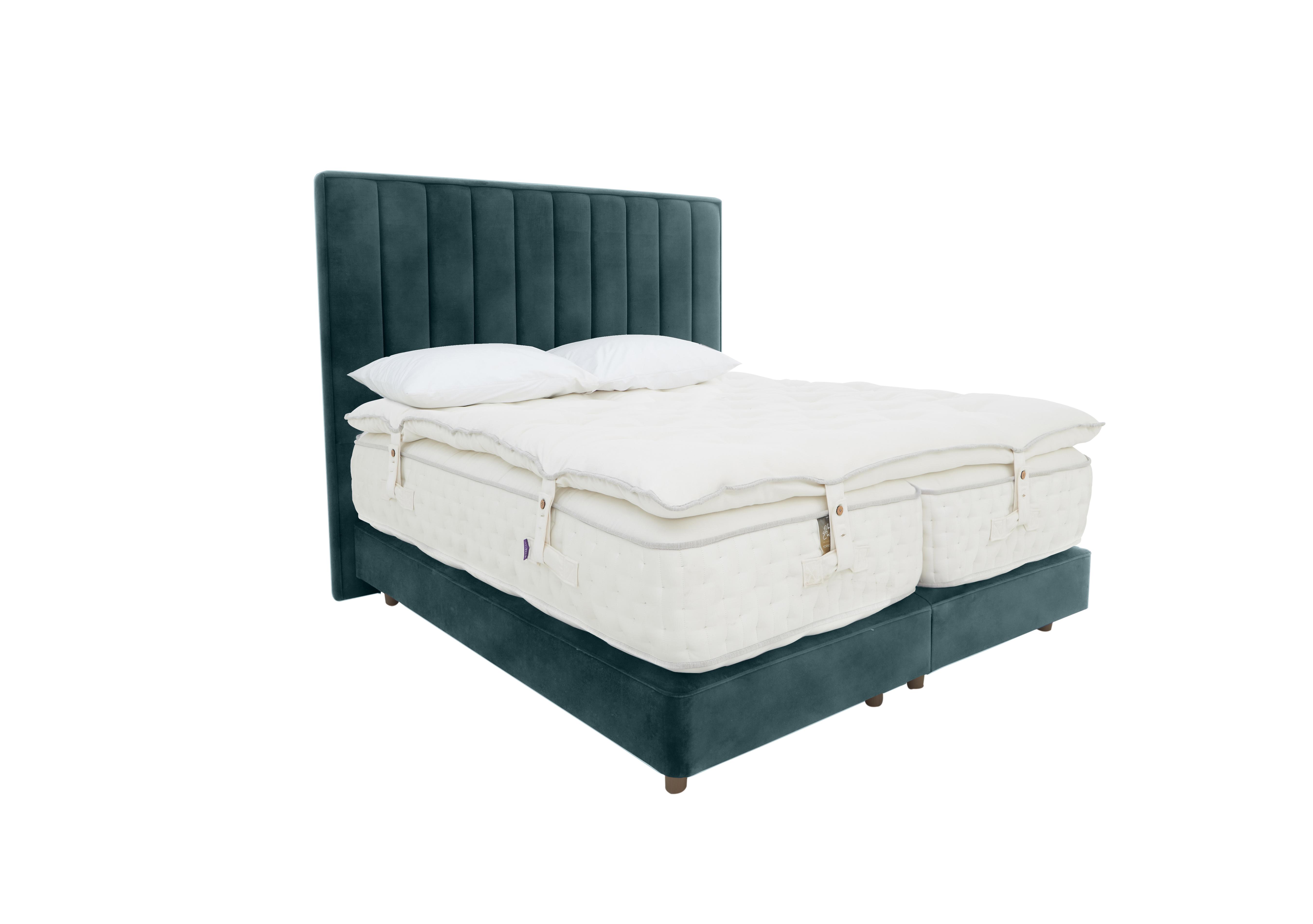 Yorkshire 40K Shallow Divan Set with Zip and Link Mattress with Mattress Topper in Lovely Ocean on Furniture Village