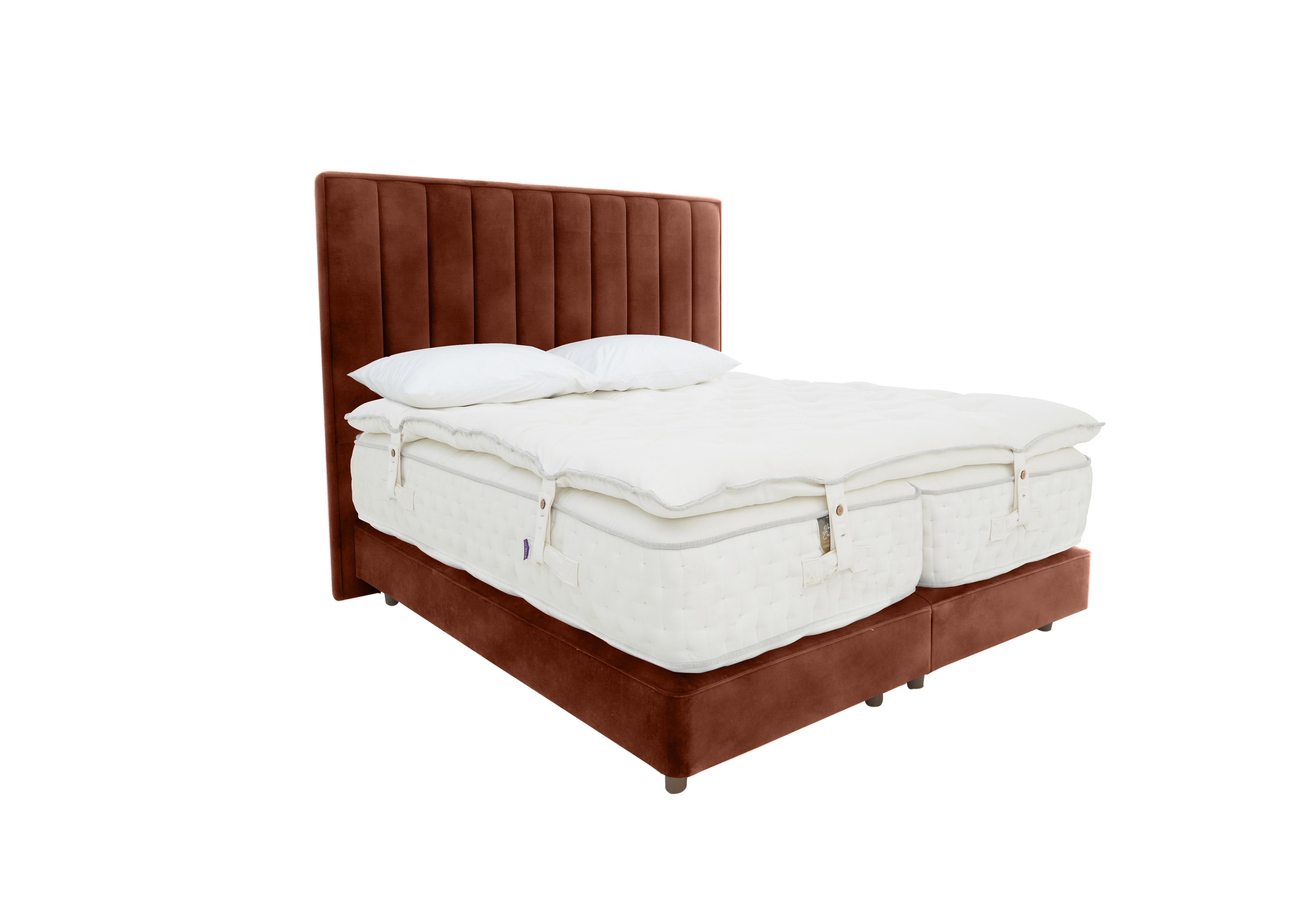 Yorkshire 40K Shallow Divan Set with Zip and Link Mattress with Mattress Topper in Lovely Umber on Furniture Village