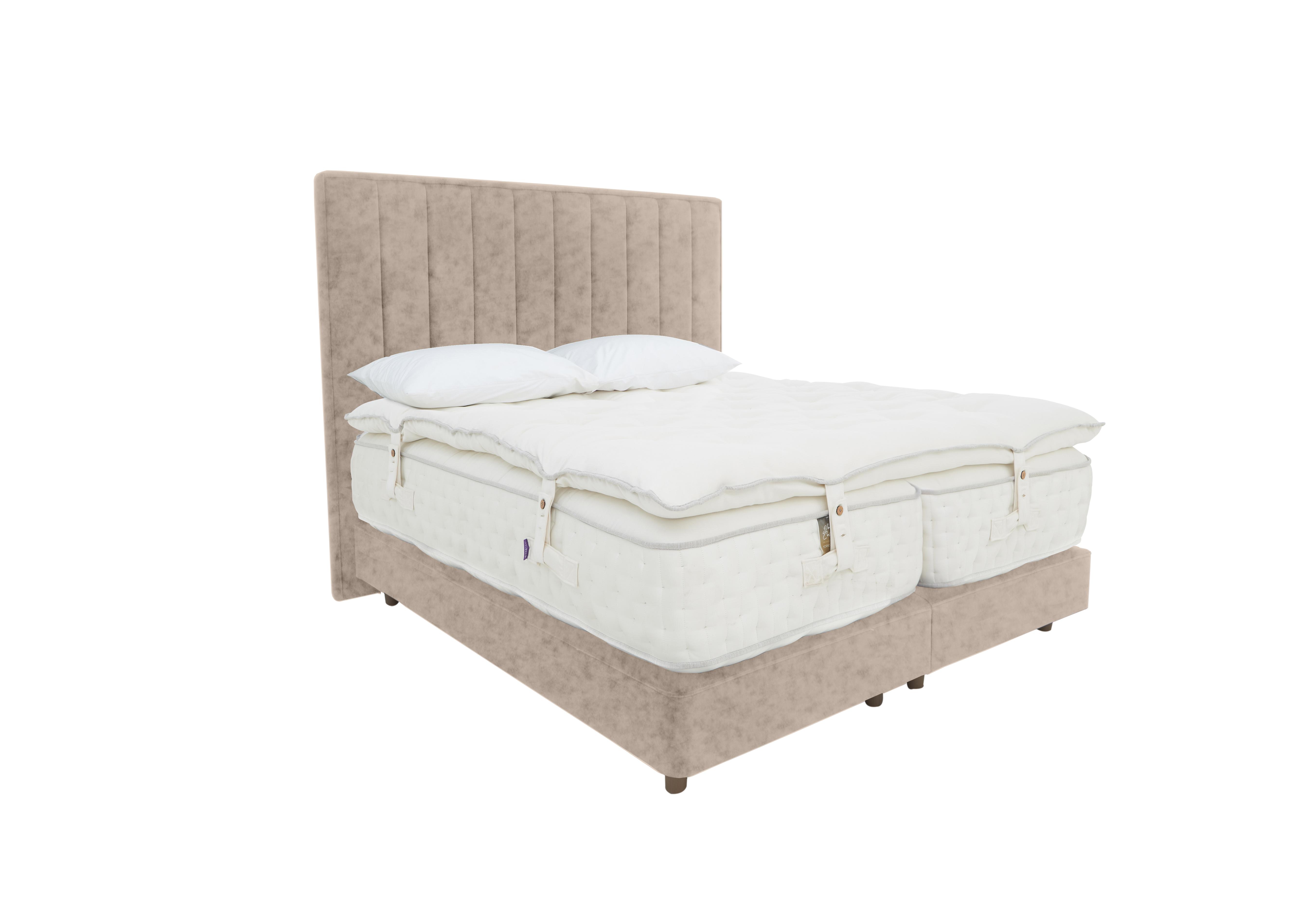 Yorkshire 40K Shallow Divan Set with Zip and Link Mattress with Mattress Topper in Opal Vellum on Furniture Village