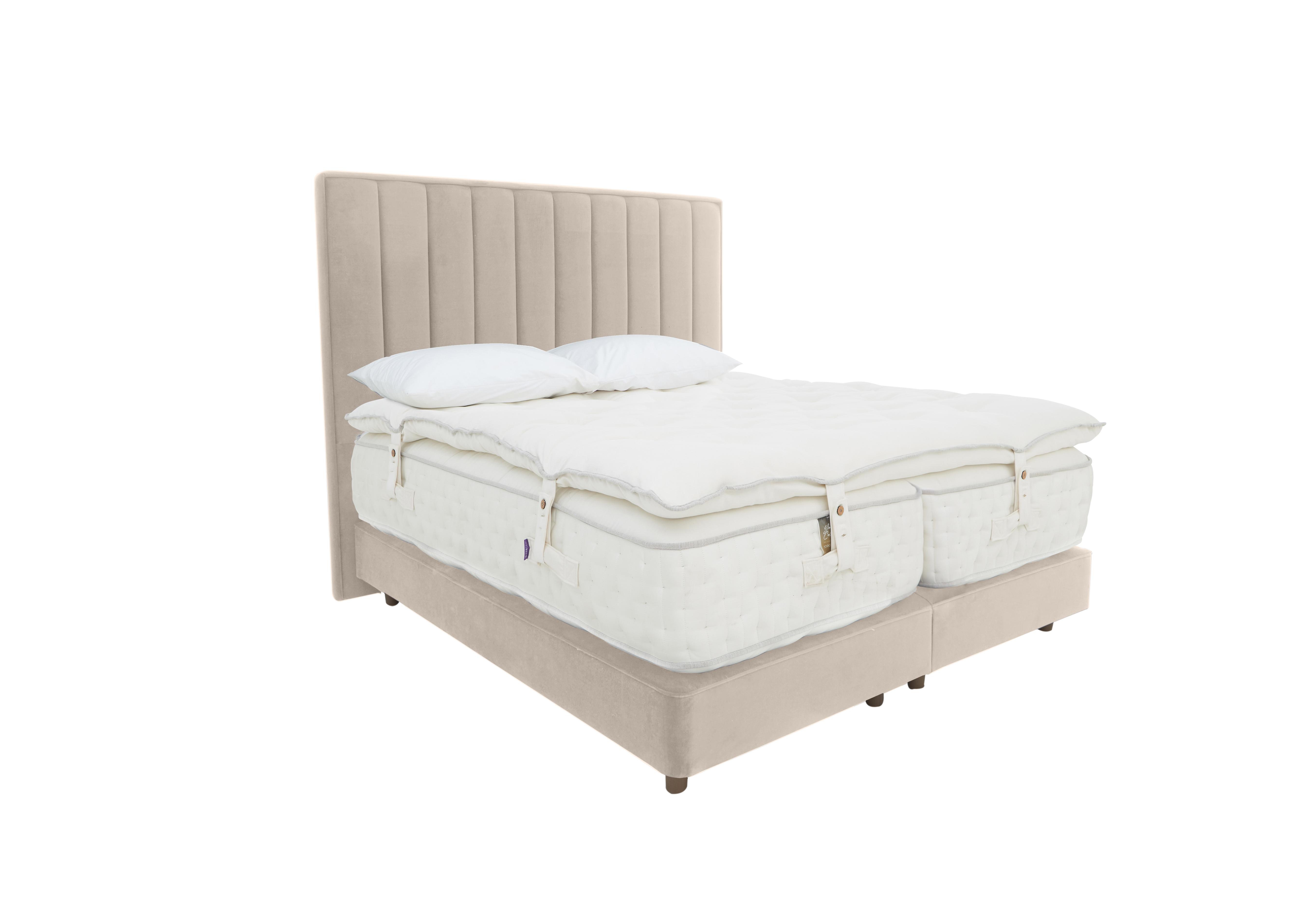 Yorkshire 40K Shallow Divan Set with Zip and Link Mattress with Mattress Topper in Seven Ivory on Furniture Village