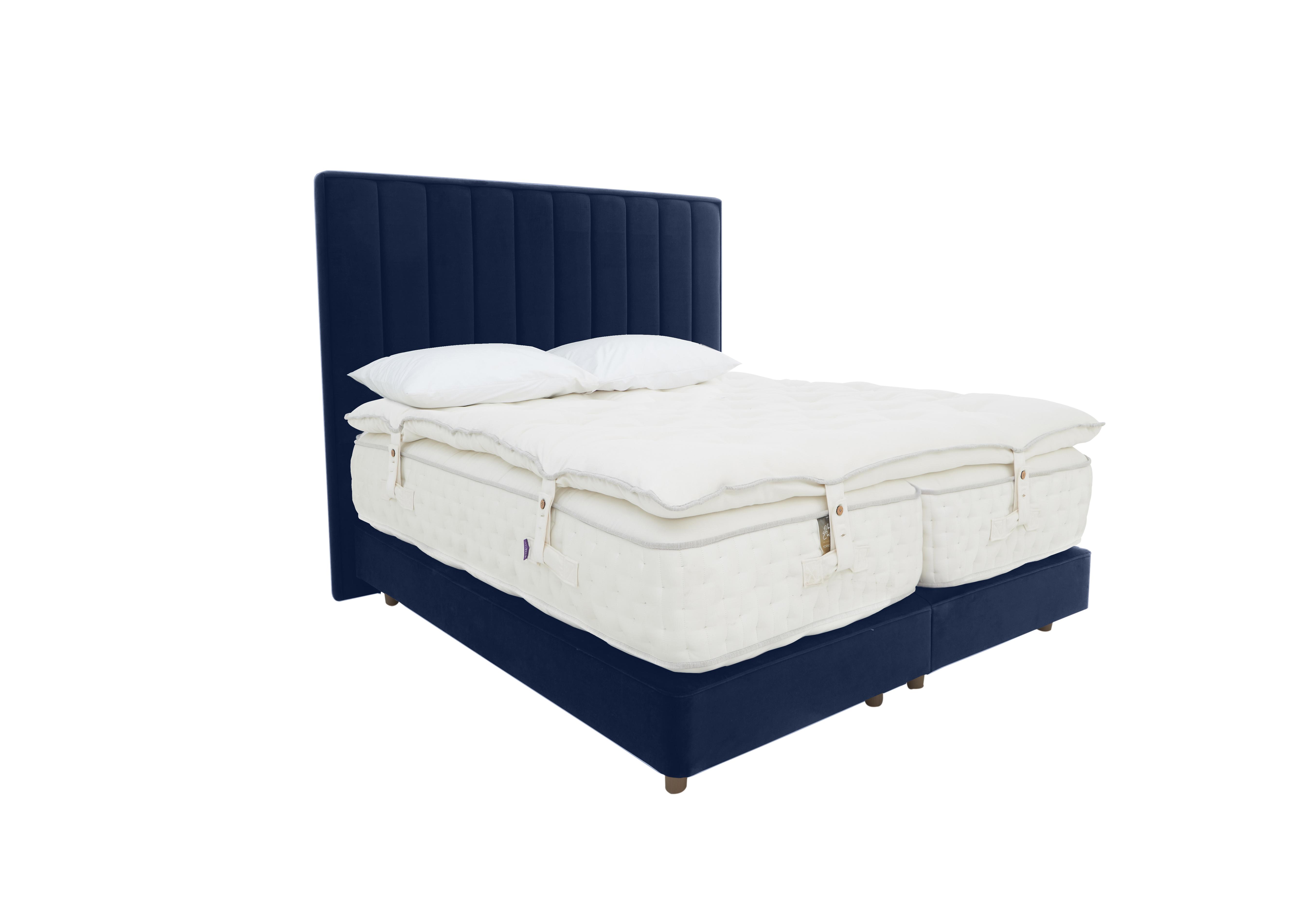 Yorkshire 40K Shallow Divan Set with Zip and Link Mattress with Mattress Topper in Seven Navy on Furniture Village