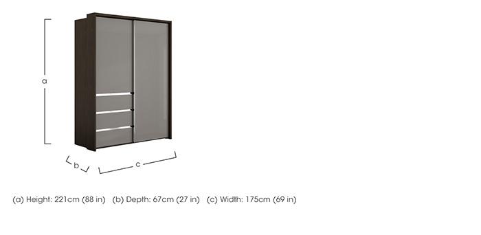 Pacifica 2 175cm 2 Door Sliding Wardrobe with 3 Drawers in  on Furniture Village