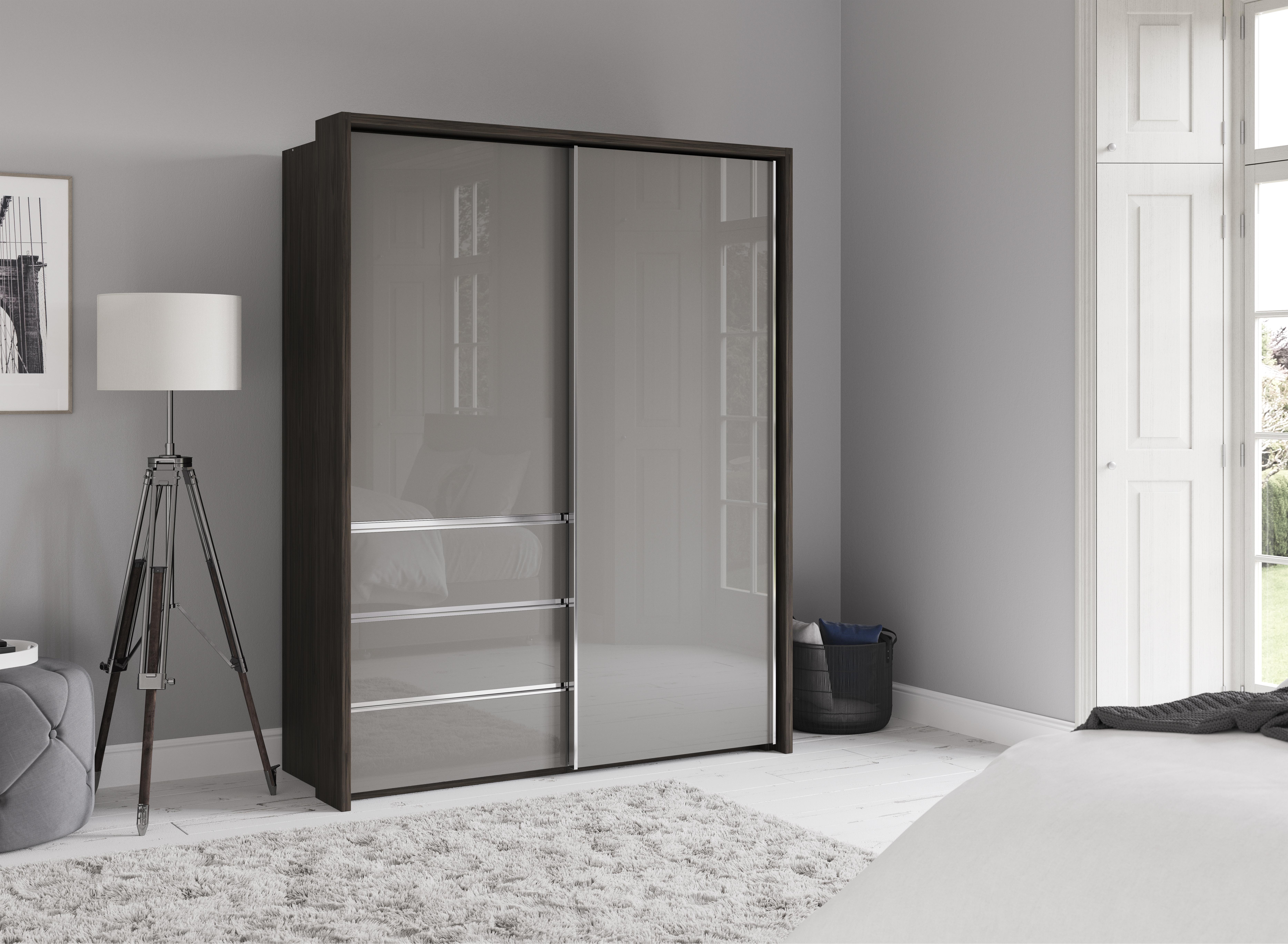 Pacifica 2 175cm 2 Door Sliding Wardrobe with 3 Drawers in  on Furniture Village