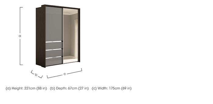 Pacifica 2 175cm 2 Door Sliding Wardrobe with 3 Drawers and Mirror Door in  on Furniture Village