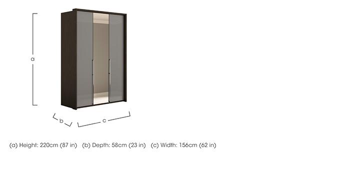 Pacifica 2 156cm 3 Door Bifold Wardrobe with 1 Mirror Door in  on Furniture Village