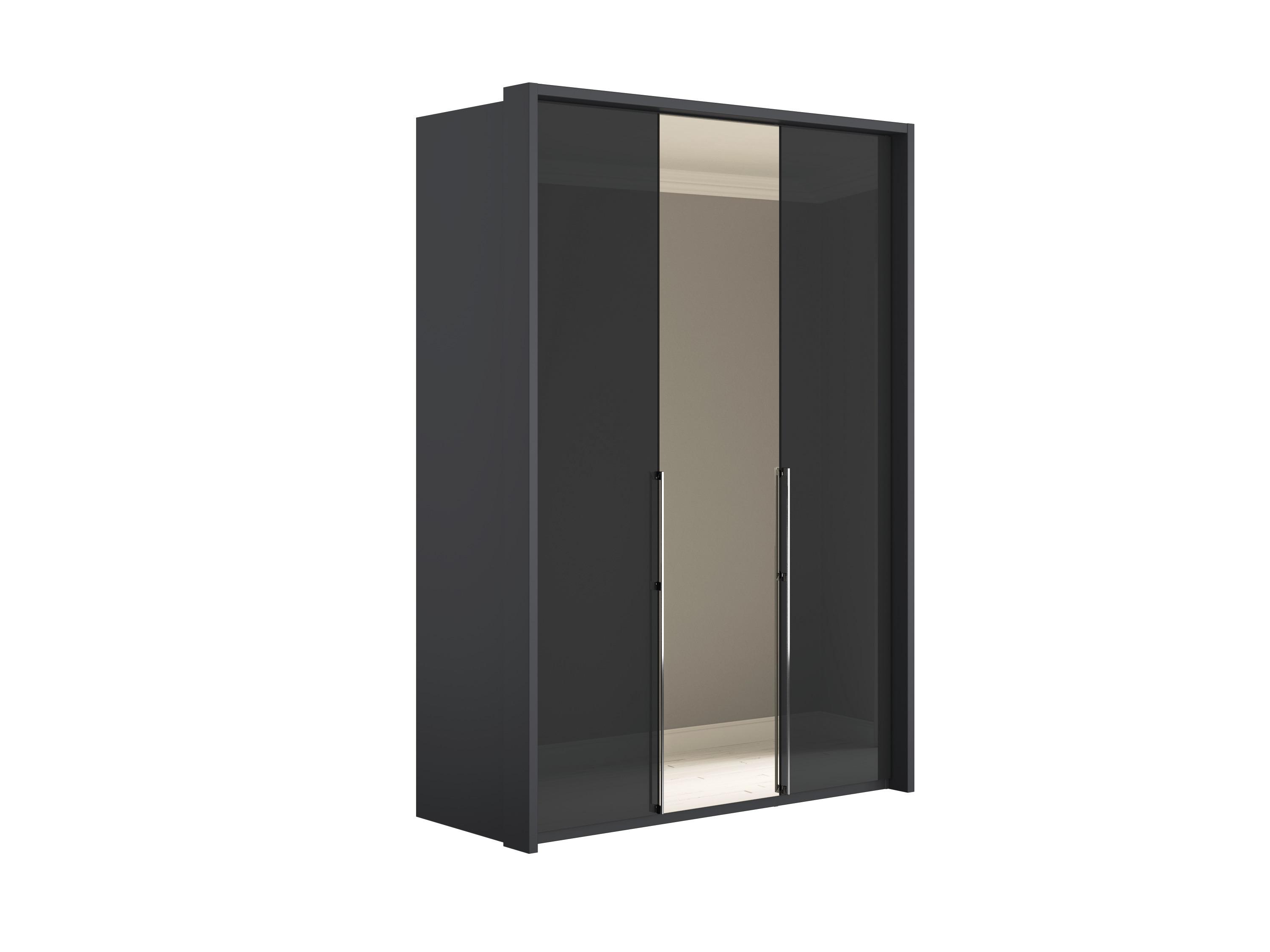 Pacifica 2 156cm 3 Door Bifold Wardrobe with 1 Mirror Door in Graphite/Glass Graphite on Furniture Village