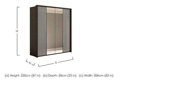 Pacifica 2 206cm 4 Door Bifold Wardrobe with 2 Mirror Doors in  on Furniture Village