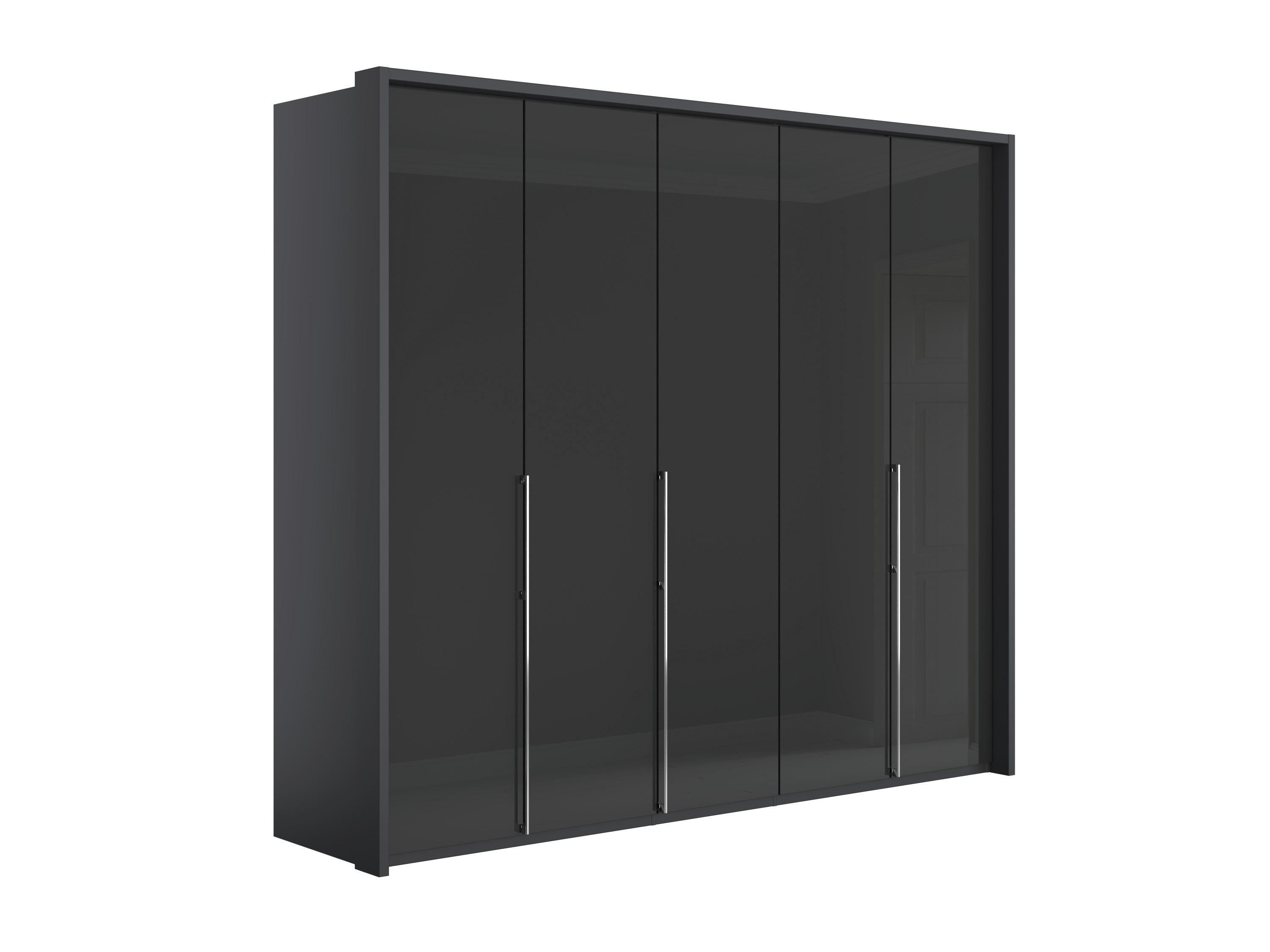 Pacifica 2 256cm 5 Door Bifold Wardrobe in Graphite/Glass Graphite on Furniture Village