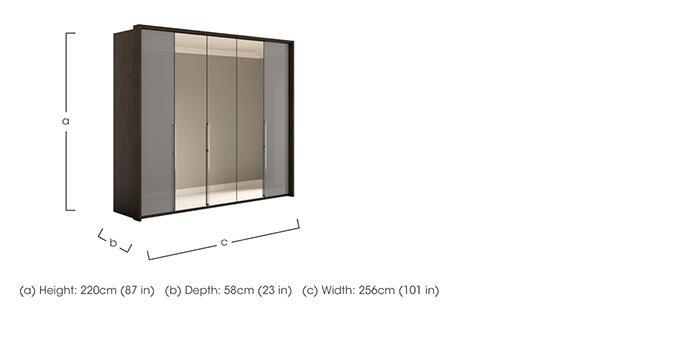 Pacifica 2 256cm 5 Door Bifold Wardrobe with 3 Mirror Doors in  on Furniture Village