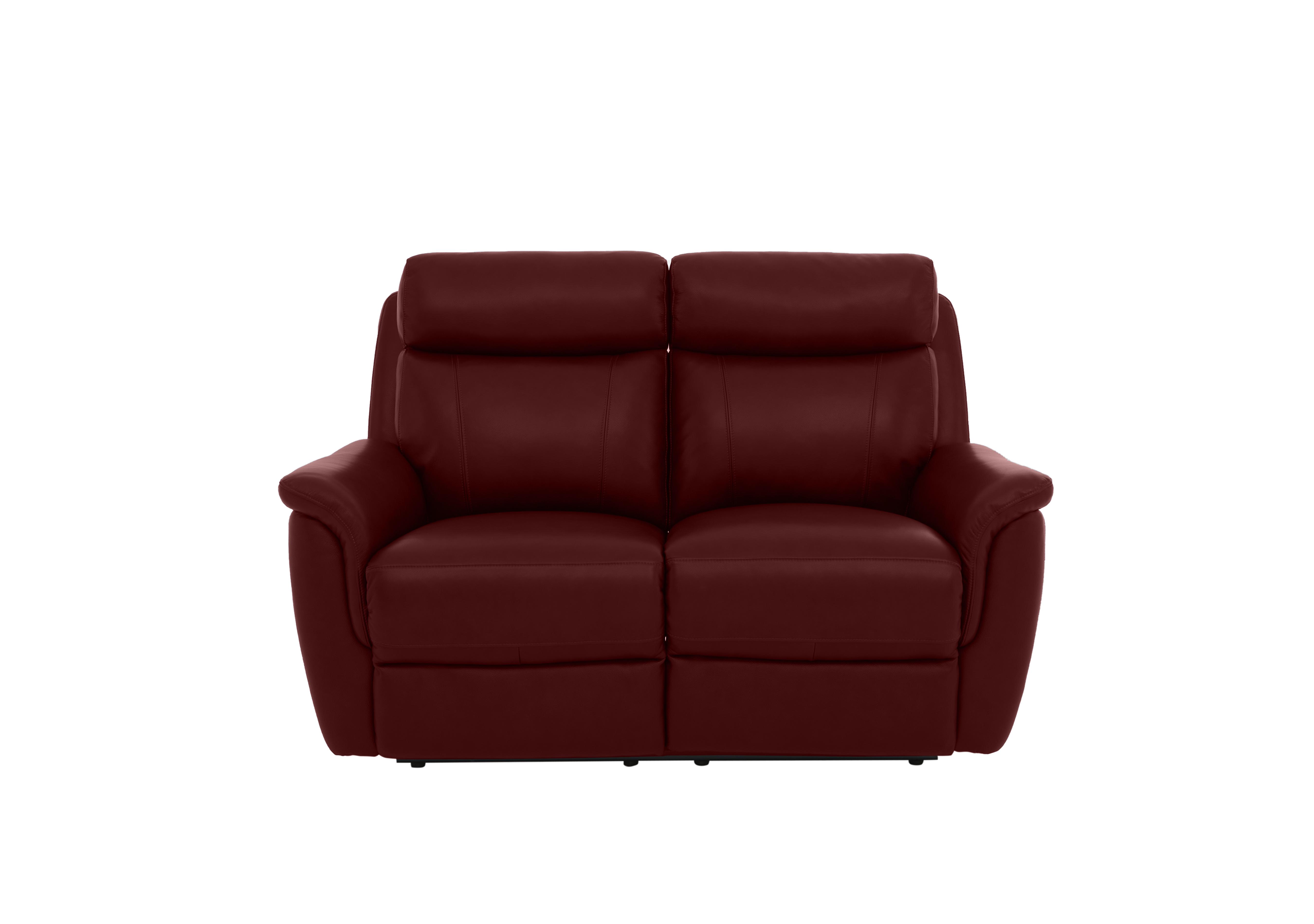 Orlando 2 Seater Leather Power Recliner Sofa with Power Headrests and Lumbar Support in 60/15 Ruby on Furniture Village