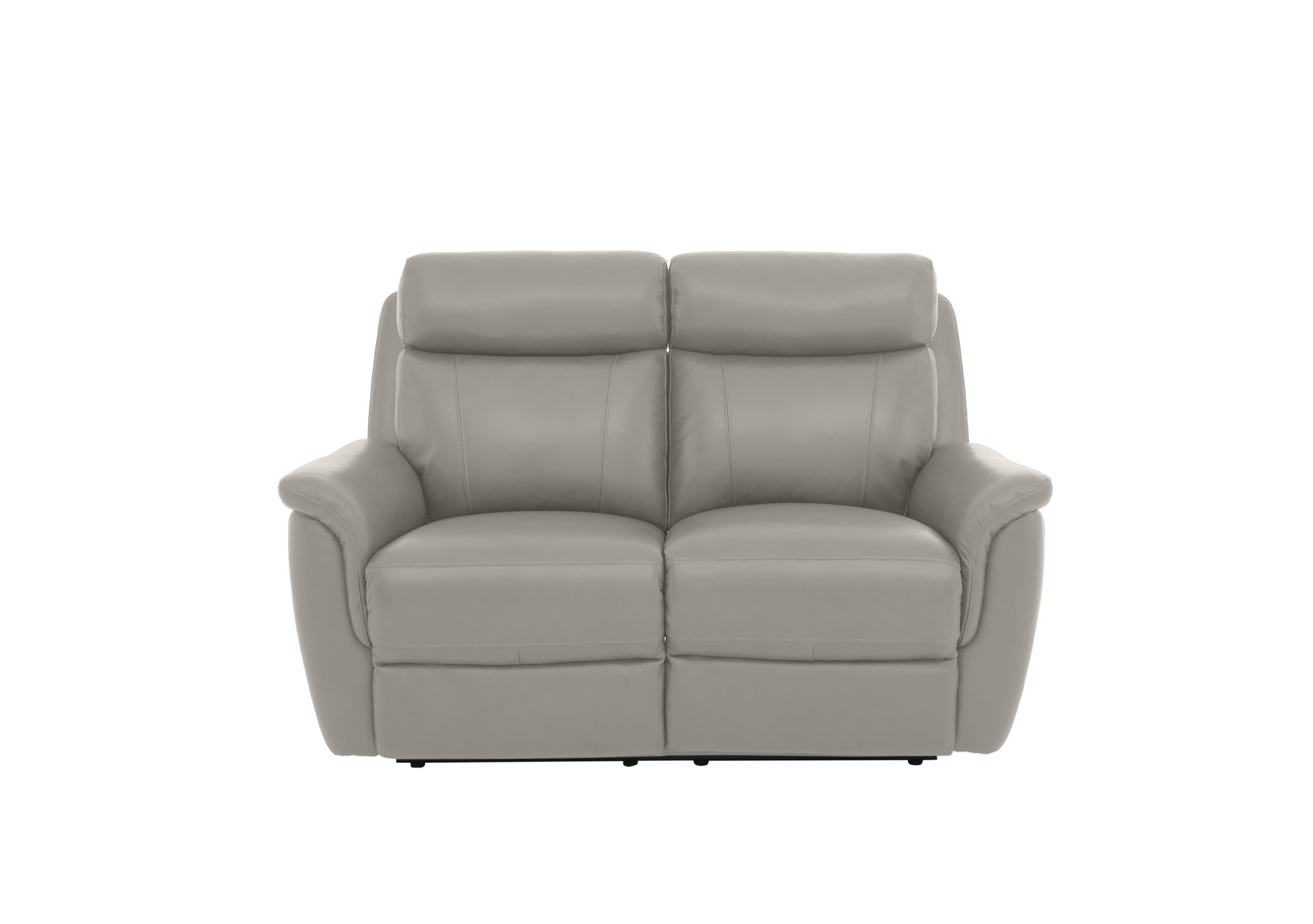 Orlando 2 Seater Leather Power Recliner Sofa with Power Headrests in 60/28 New Grey on Furniture Village