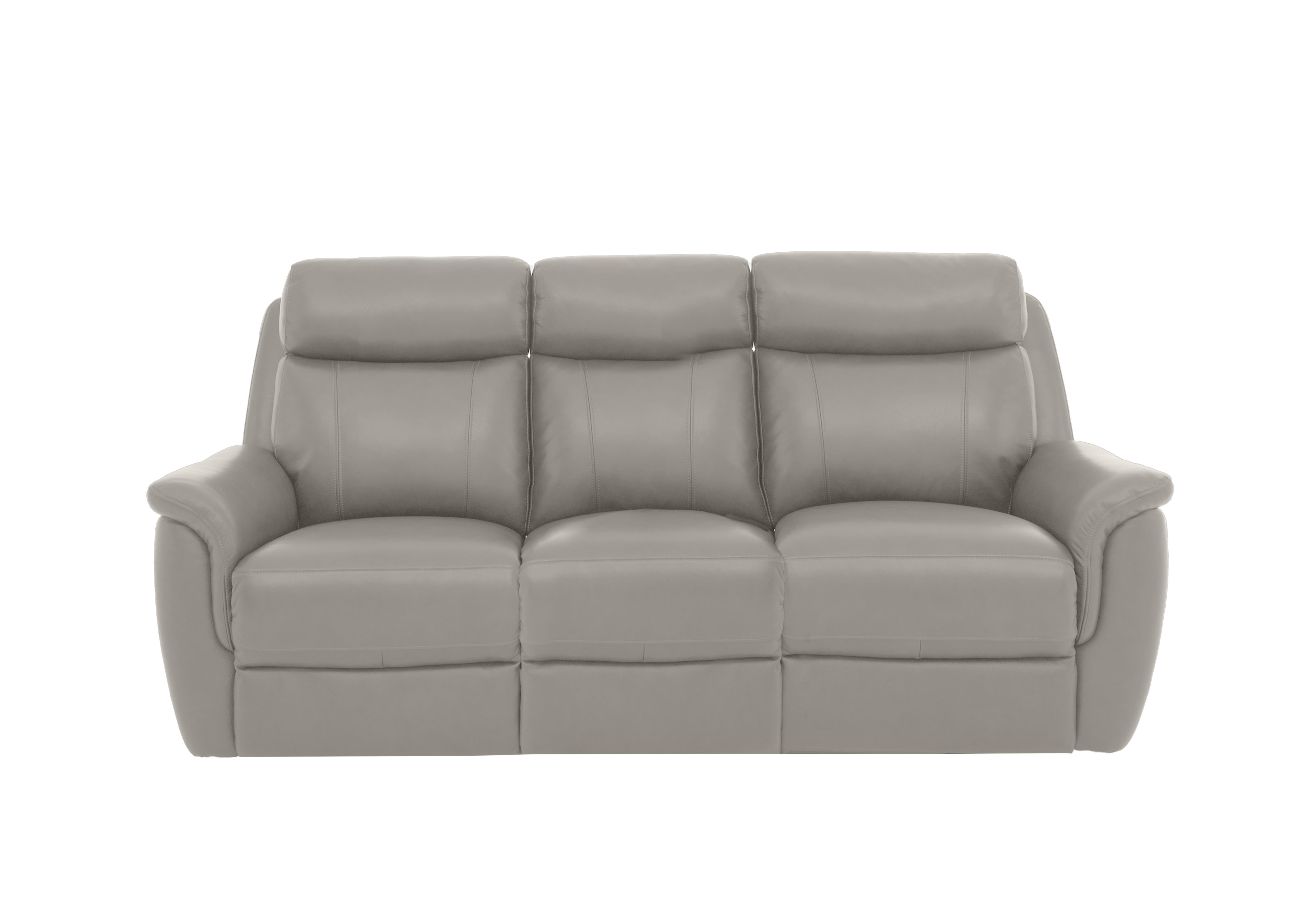 Orlando 3 Seater Leather Sofa in 60/28 New Grey on Furniture Village