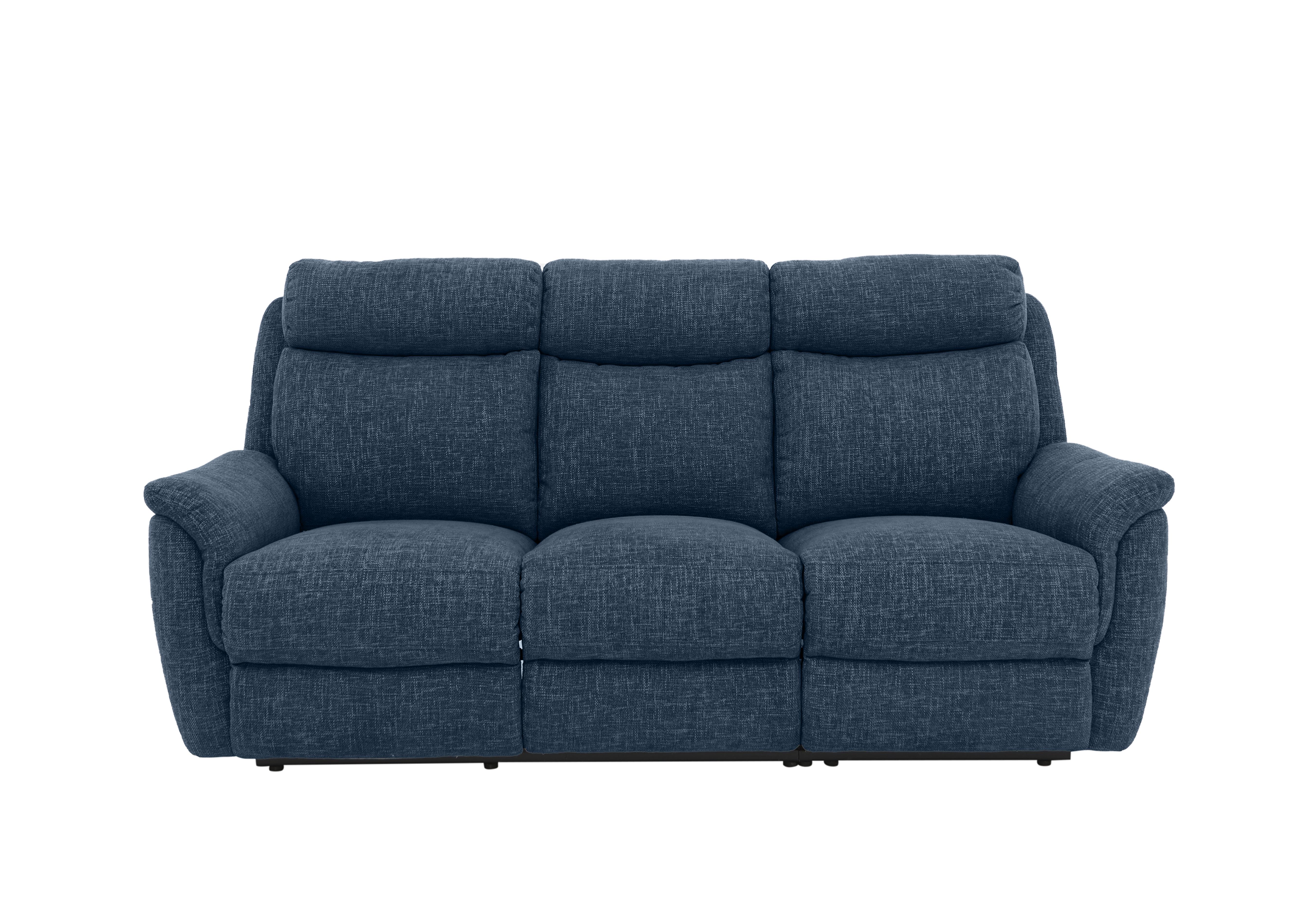 Orlando 3 Seater Fabric Power Recliner Sofa with Power Headrests and Lumbar Support in Anivia Blue 15045 on Furniture Village