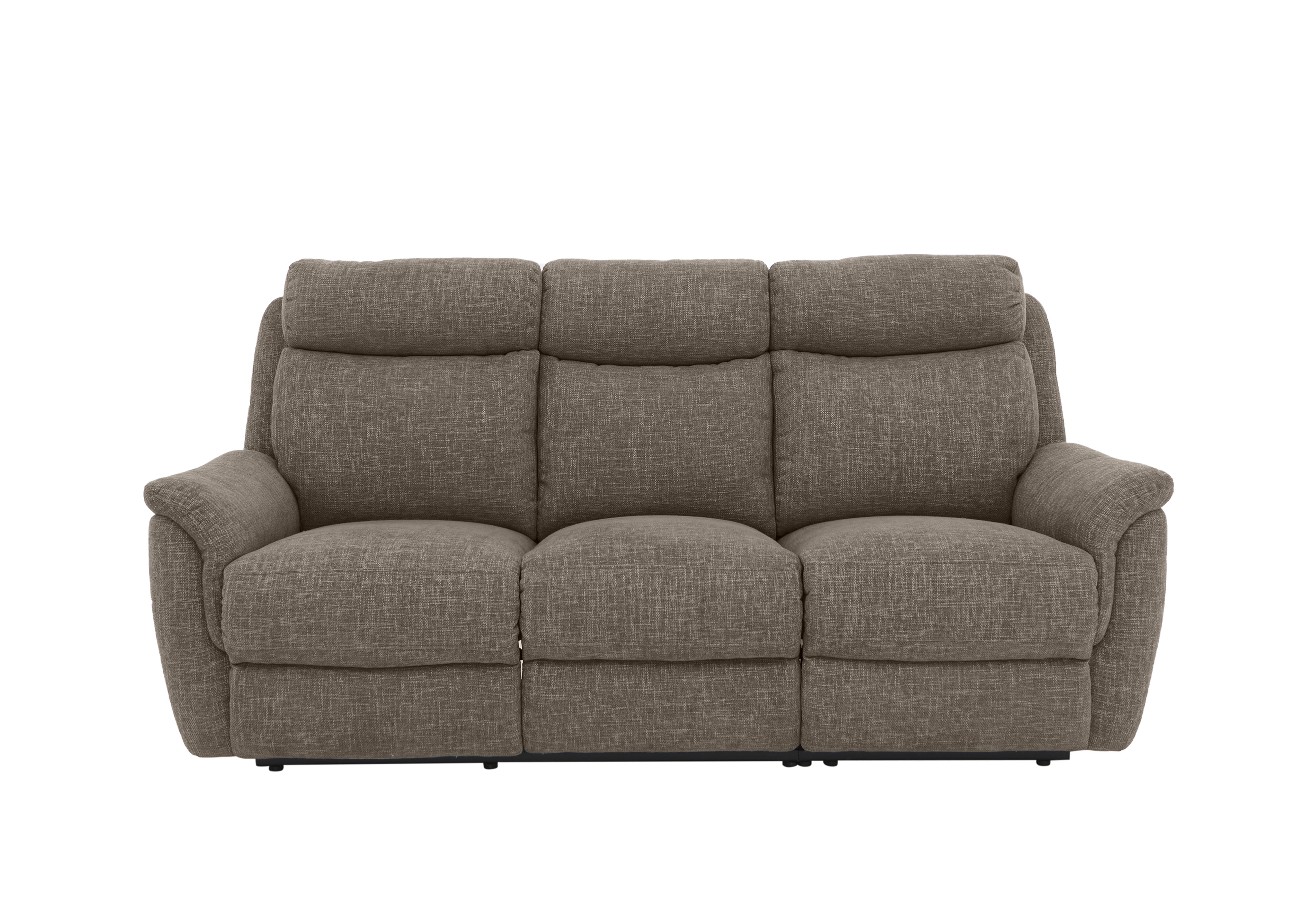 Orlando 3 Seater Fabric Power Recliner Sofa with Power Headrests and Lumbar Support in Anivia Brown 15445 on Furniture Village