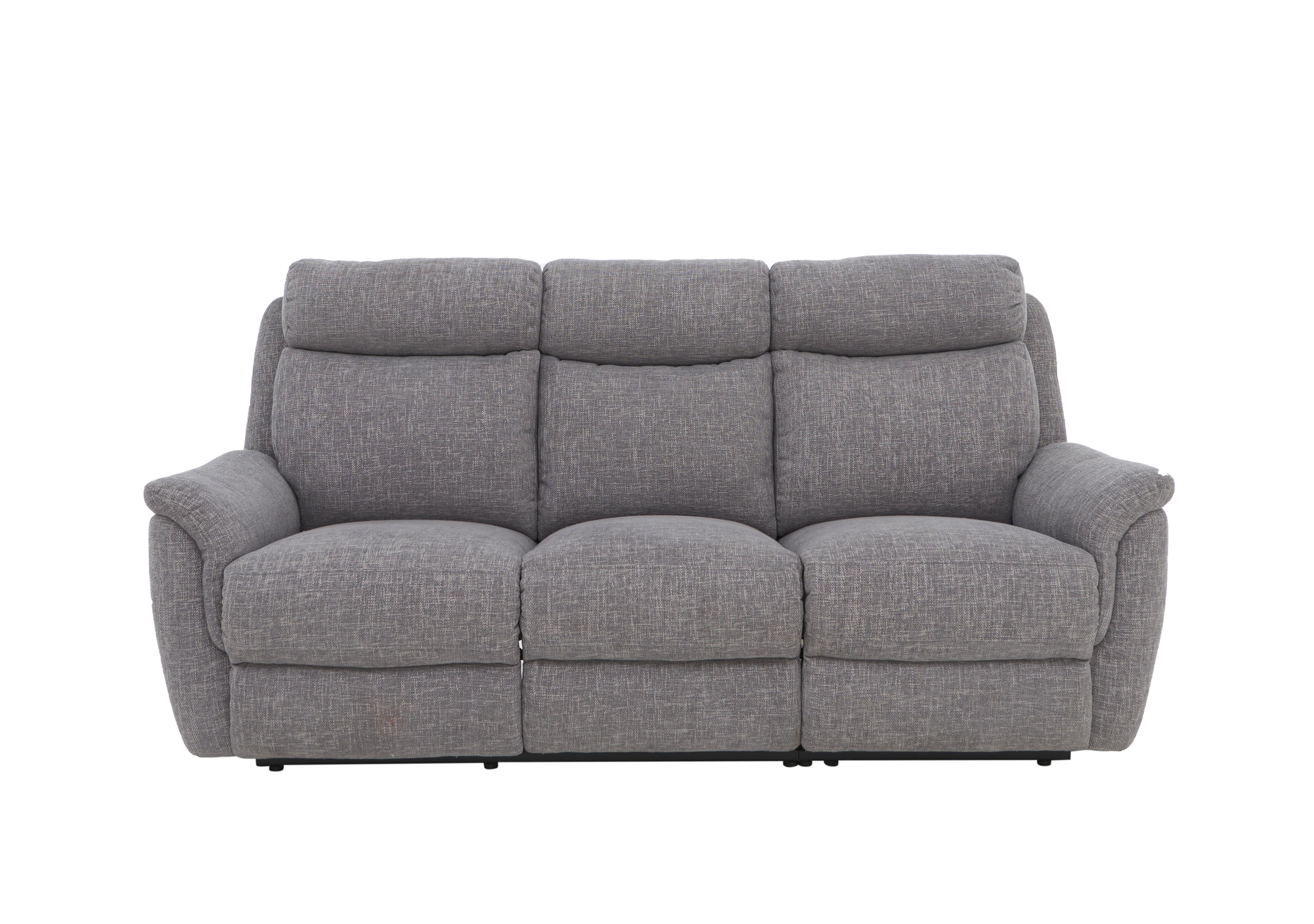 Orlando 3 Seater Fabric Power Recliner Sofa with Power Headrests and Lumbar Support in Anivia Grey 12445 on Furniture Village