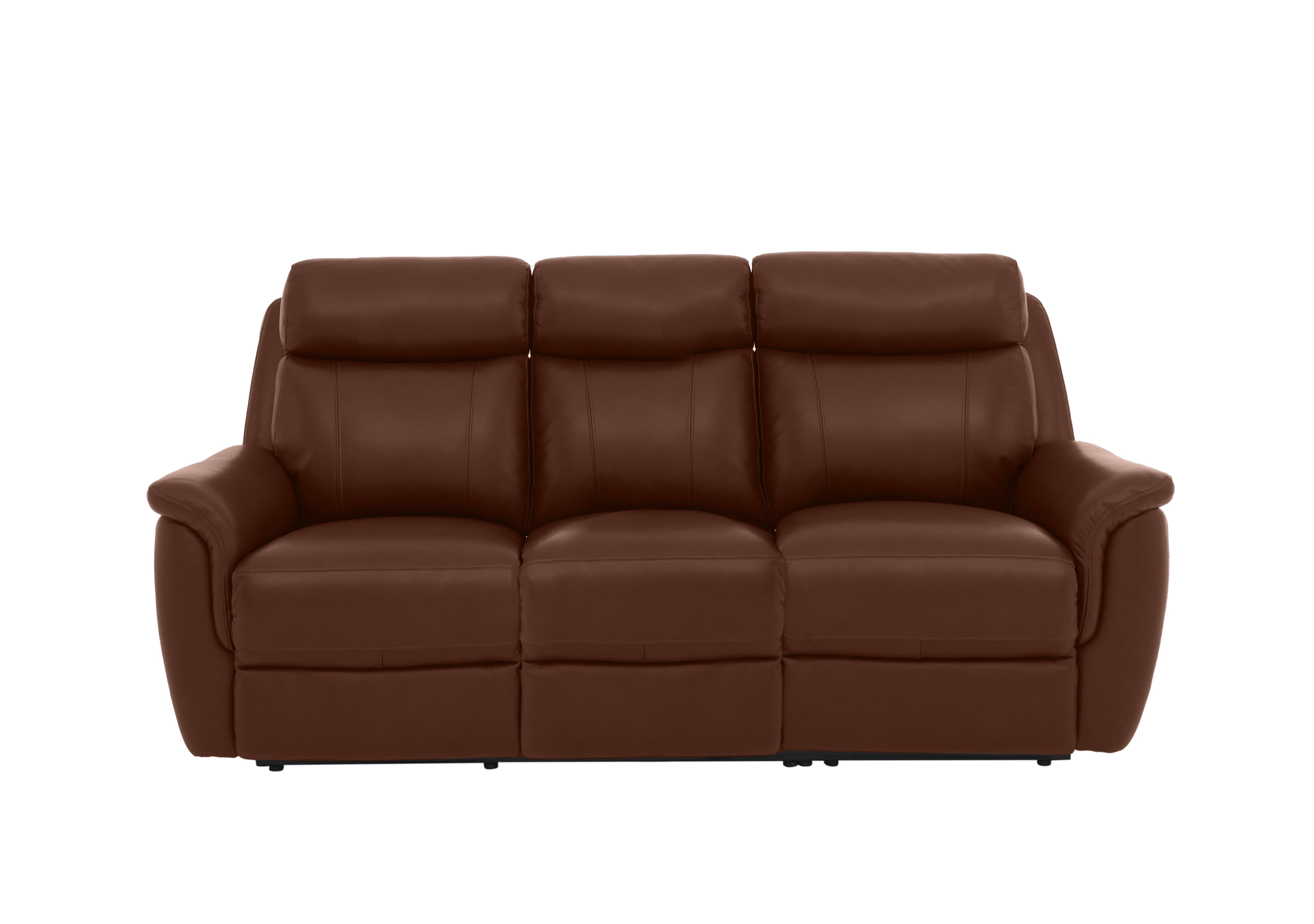 Orlando 3 Seater Leather Power Recliner Sofa with Power Headrests and Lumbar Support in 60/07 Butterscotch on Furniture Village
