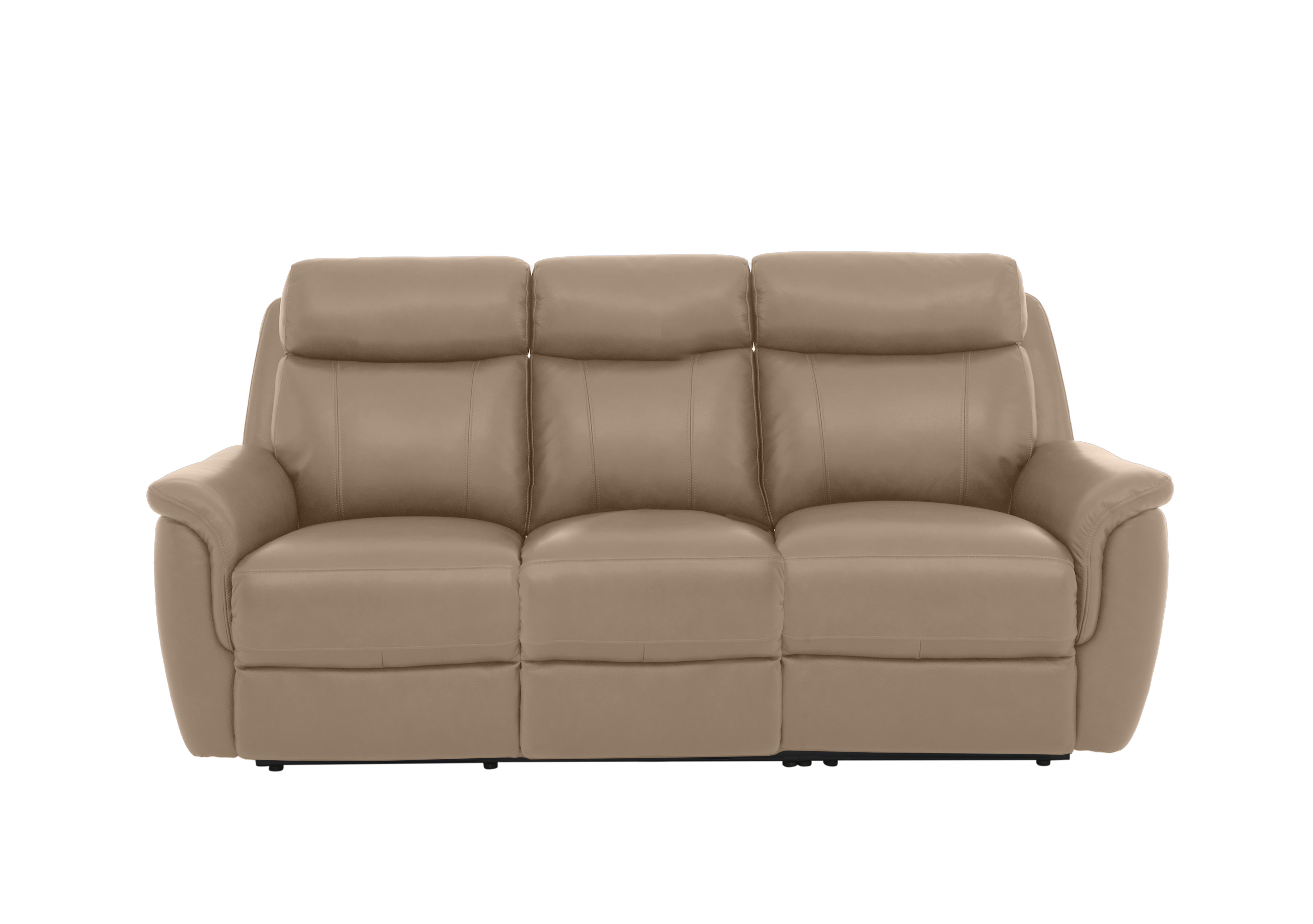 Orlando 3 Seater Leather Power Recliner Sofa with Power Headrests in 60/06 Barley on Furniture Village