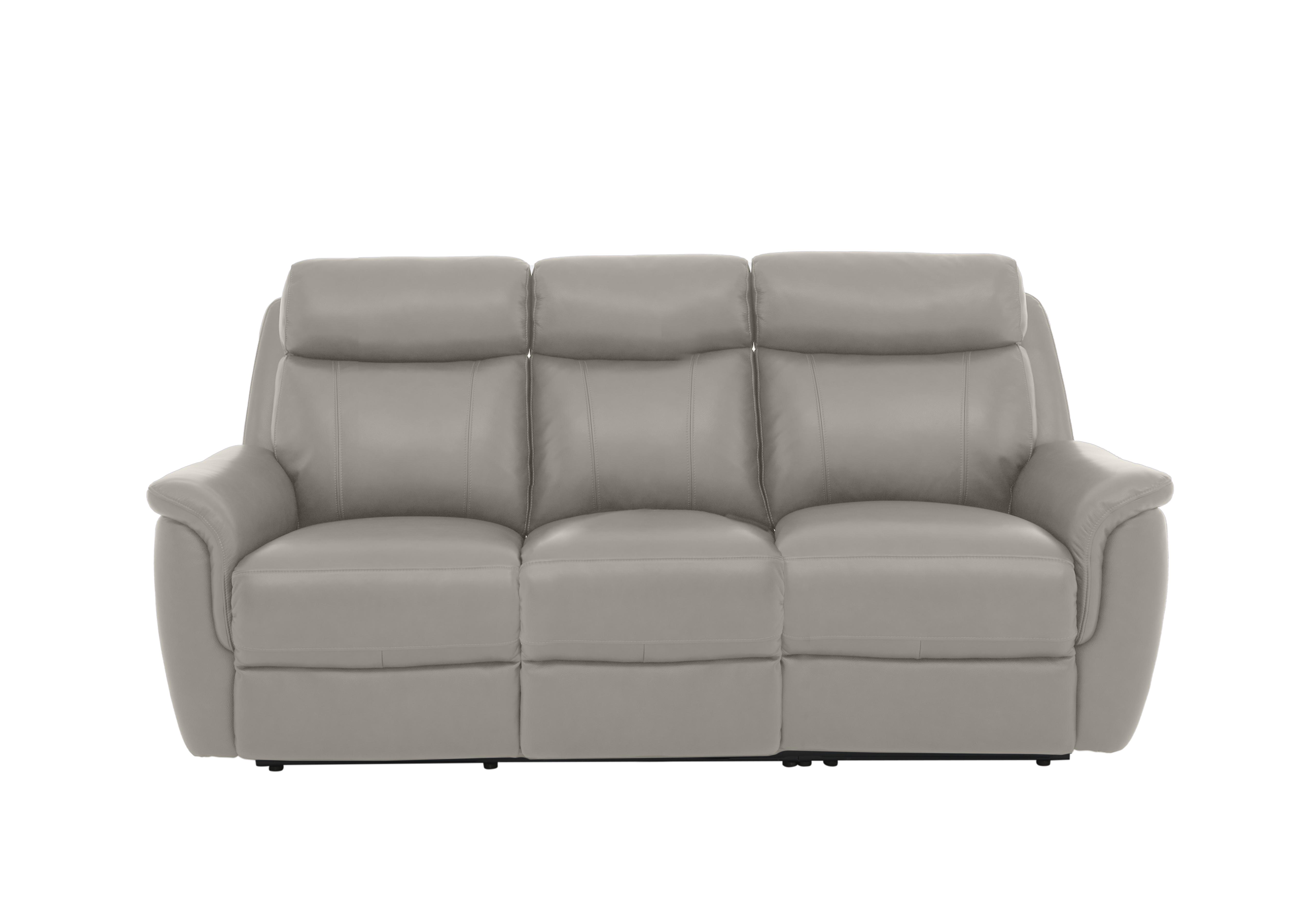 Orlando 3 Seater Leather Power Recliner Sofa with Power Headrests in 60/28 New Grey on Furniture Village