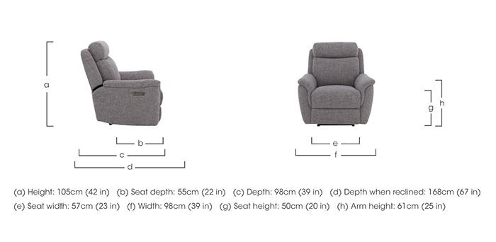 Orlando Fabric Power Recliner Chair with Power Headrests and Lumbar Support in  on Furniture Village