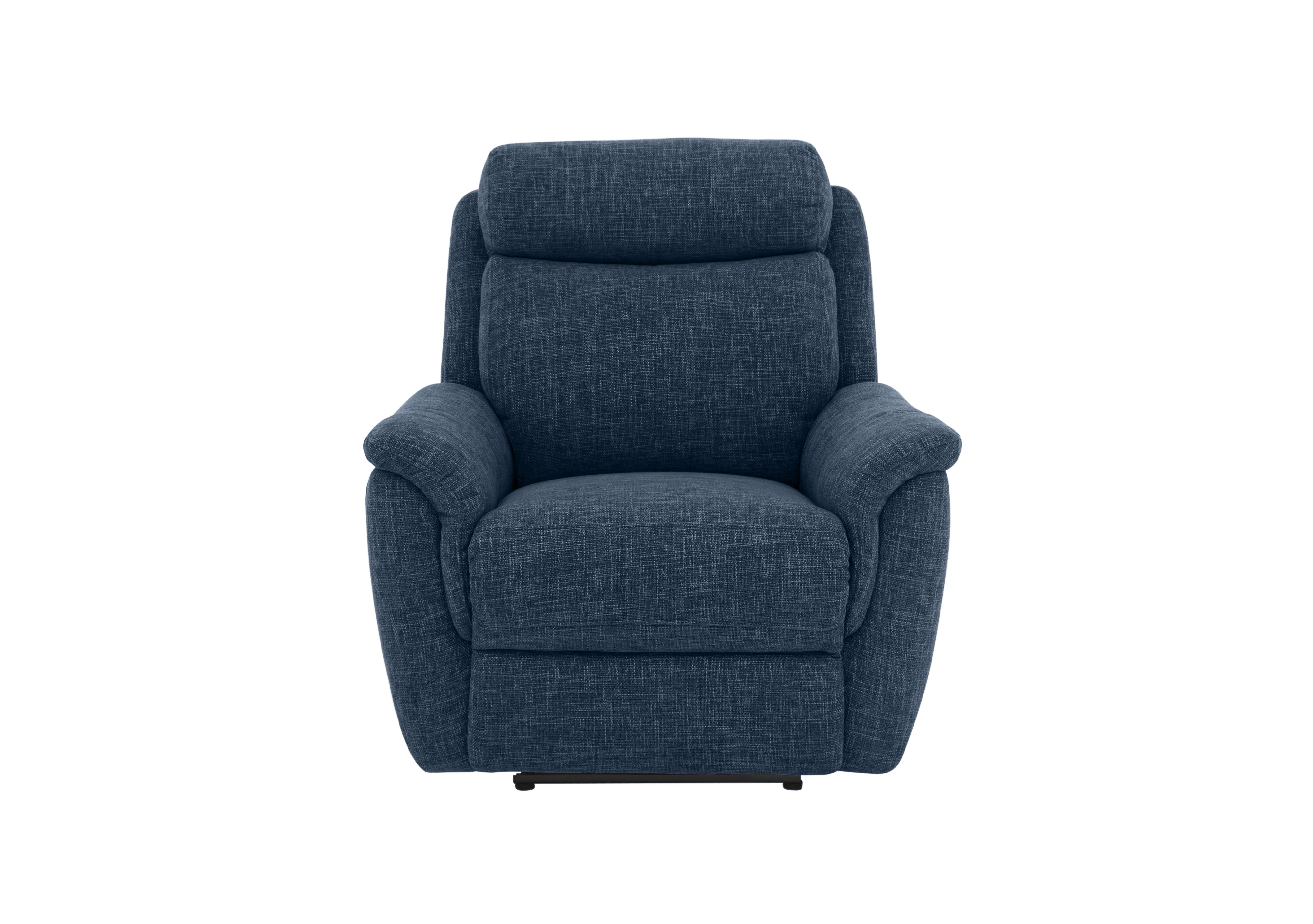 Orlando Fabric Power Recliner Chair with Power Headrests and Lumbar Support in Anivia Blue 15045 on Furniture Village