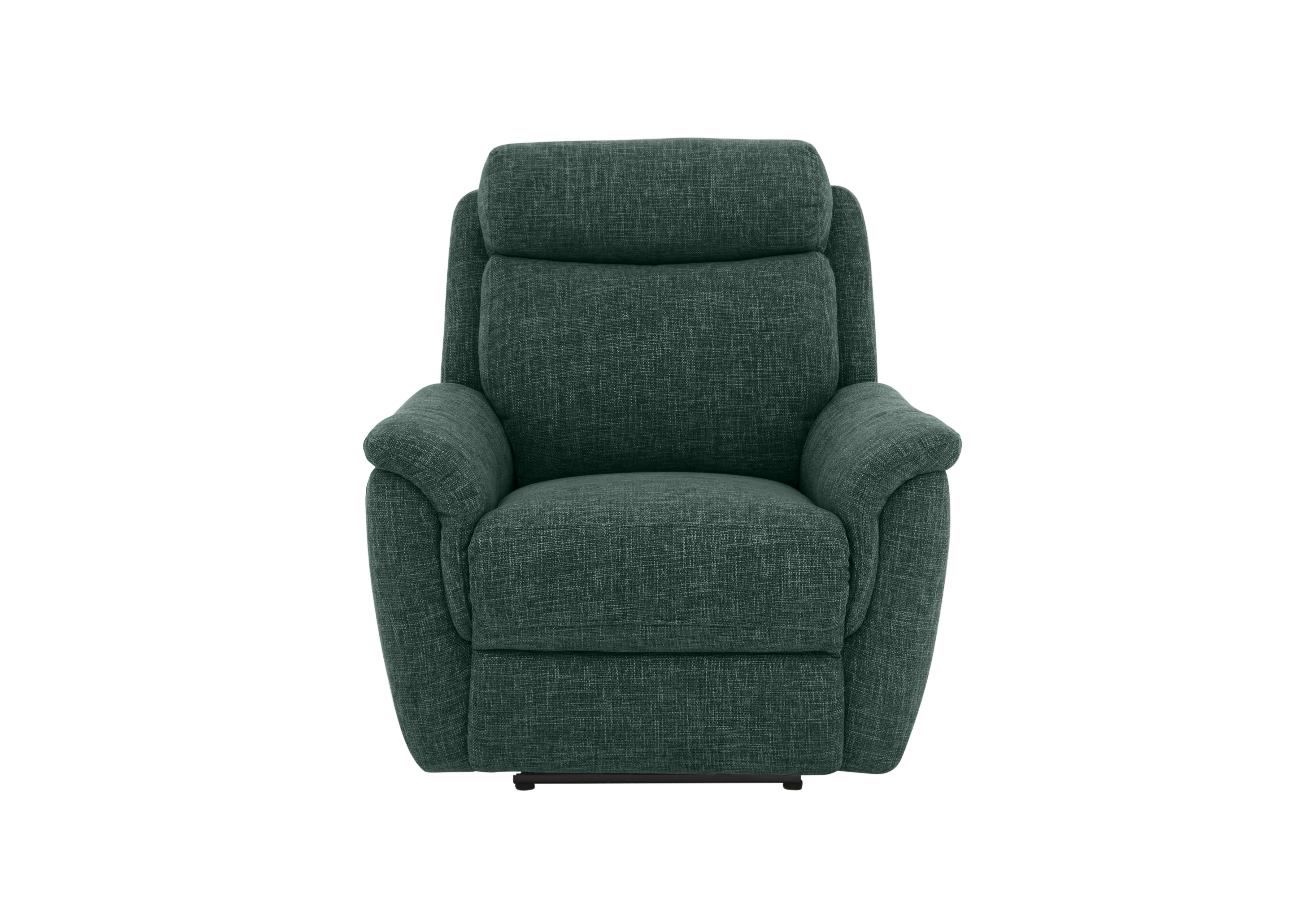 Orlando Fabric Power Recliner Chair with Power Headrests and Lumbar Support in Anivia Green 19445 on Furniture Village