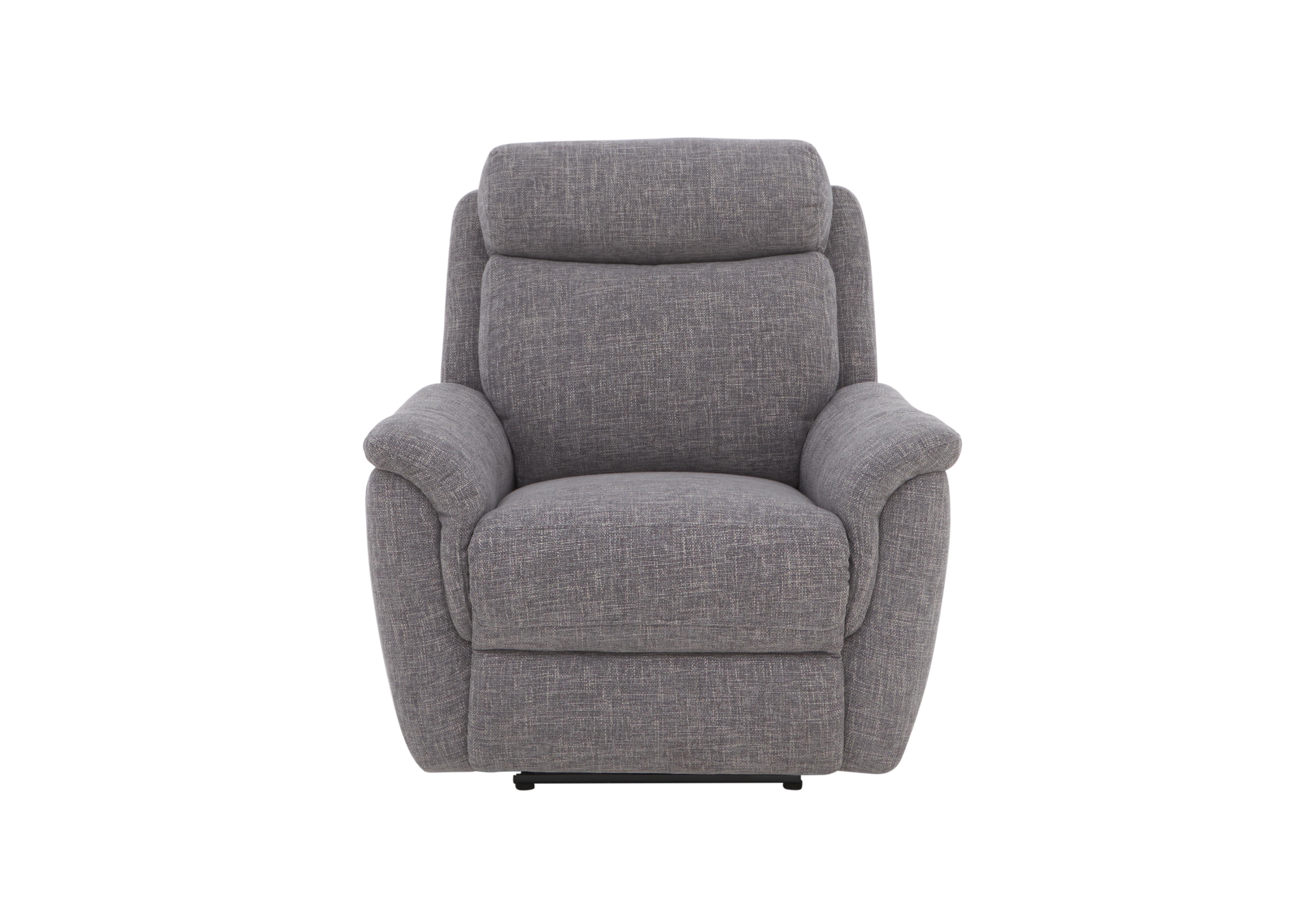 Orlando Fabric Power Recliner Chair with Power Headrests and Lumbar Support in Anivia Grey 12445 on Furniture Village