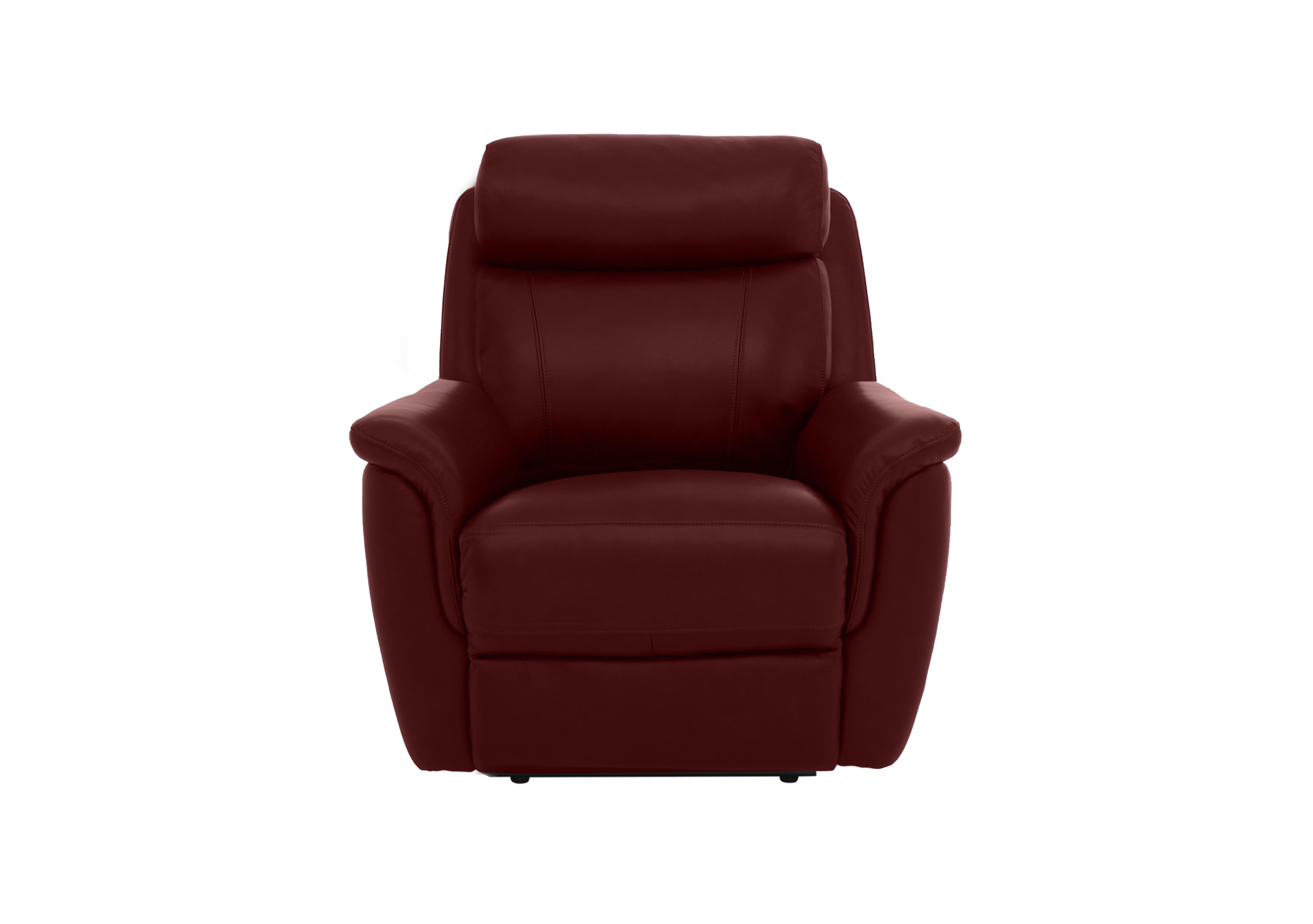 Orlando Leather Power Recliner Chair with Power Headrest and Lumbar Support in 60/15 Ruby on Furniture Village