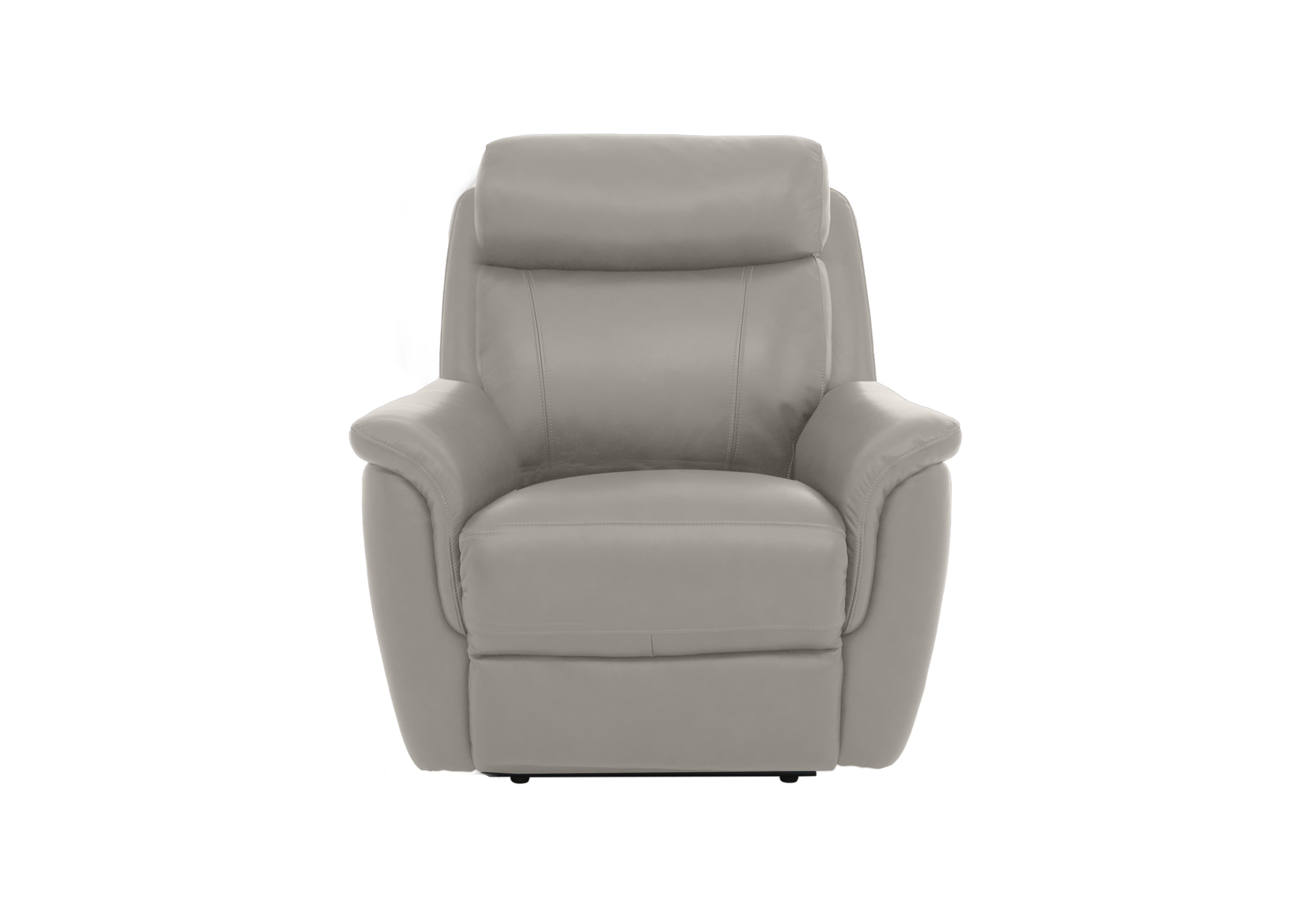 Orlando Leather Power Recliner Chair with Power Headrest and Lumbar Support in 60/28 New Grey on Furniture Village