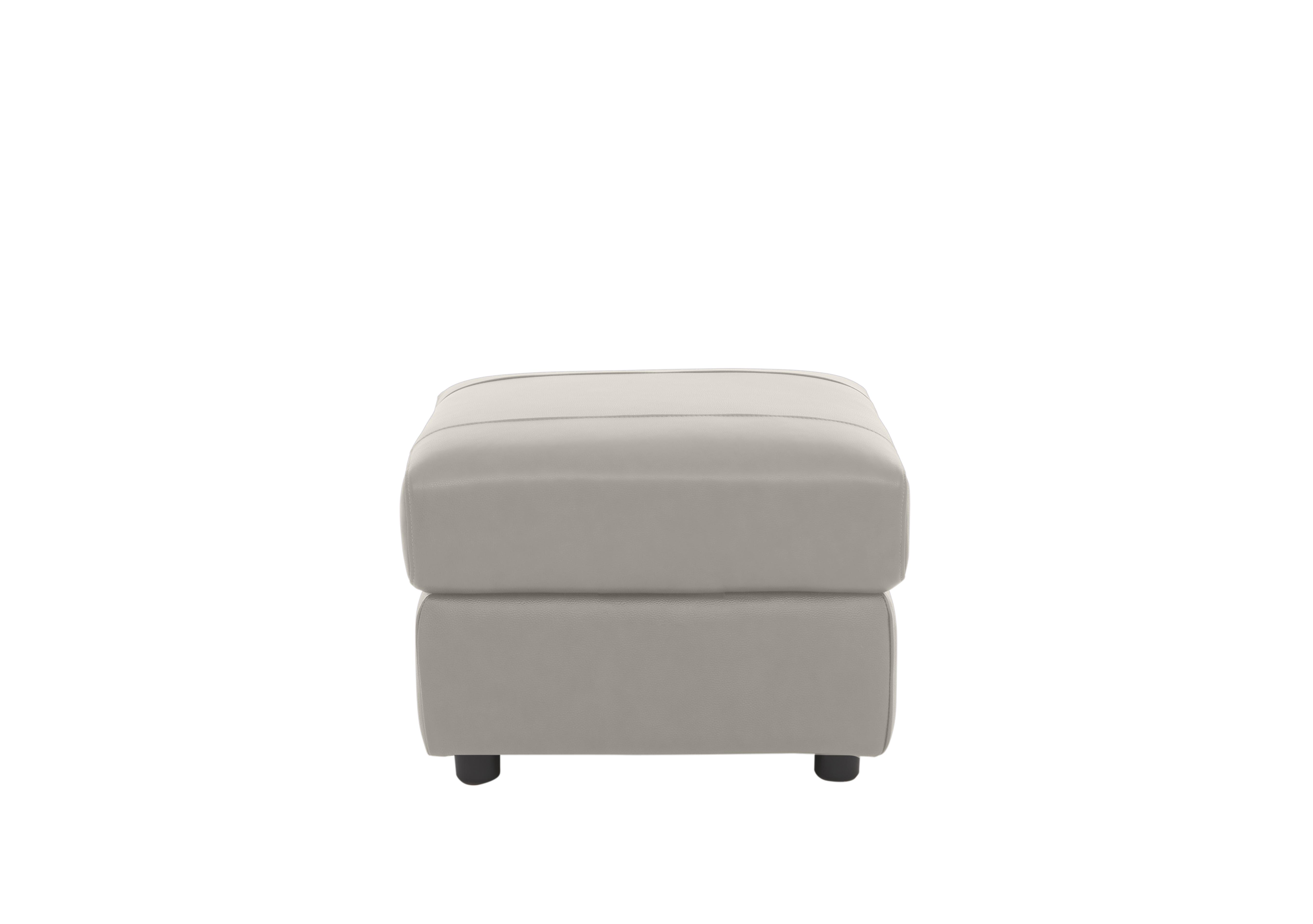 Orlando Leather Footstool in 60/28 New Grey on Furniture Village