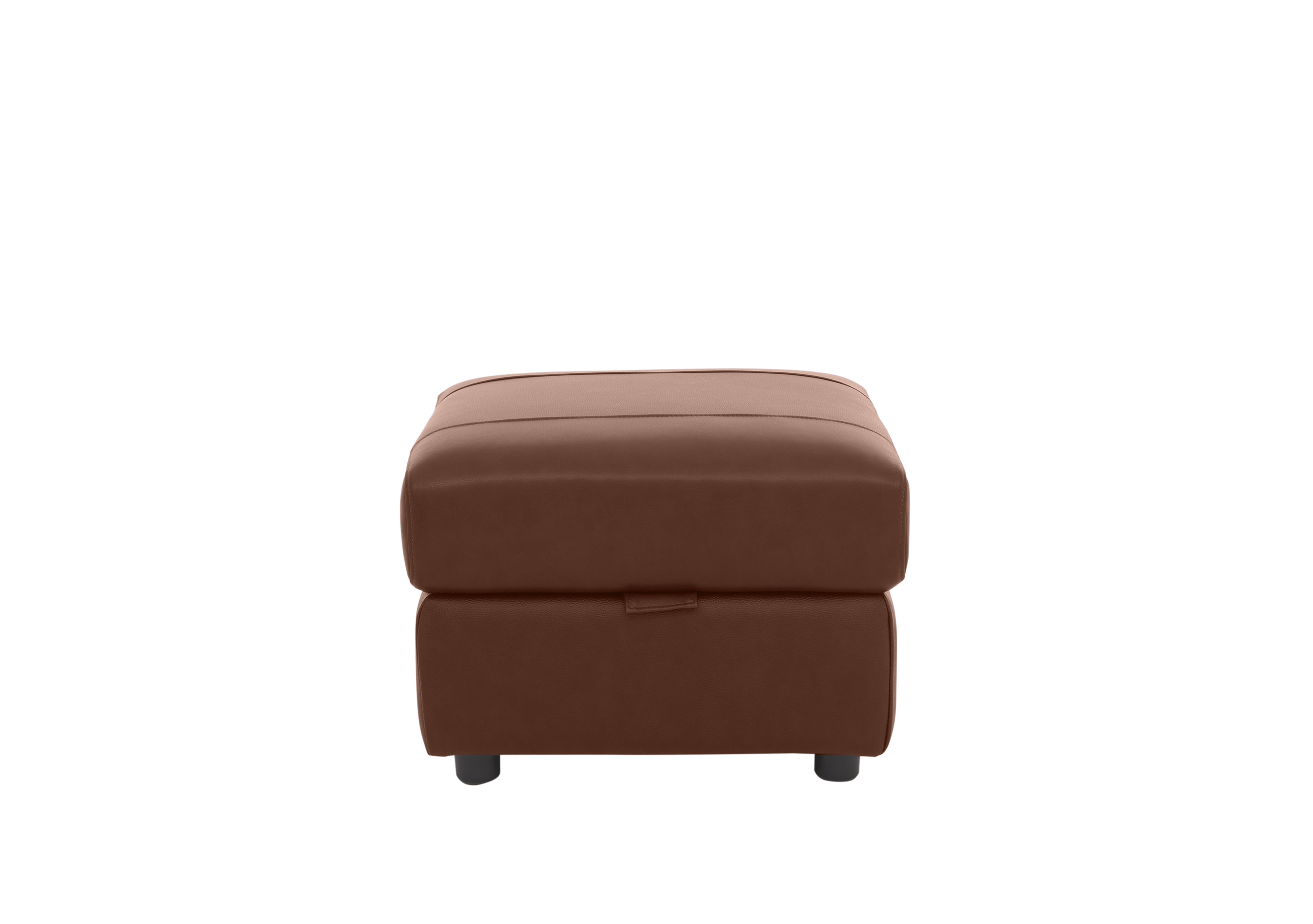 Orlando Leather Storage Footstool in 60/07 Butterscotch on Furniture Village