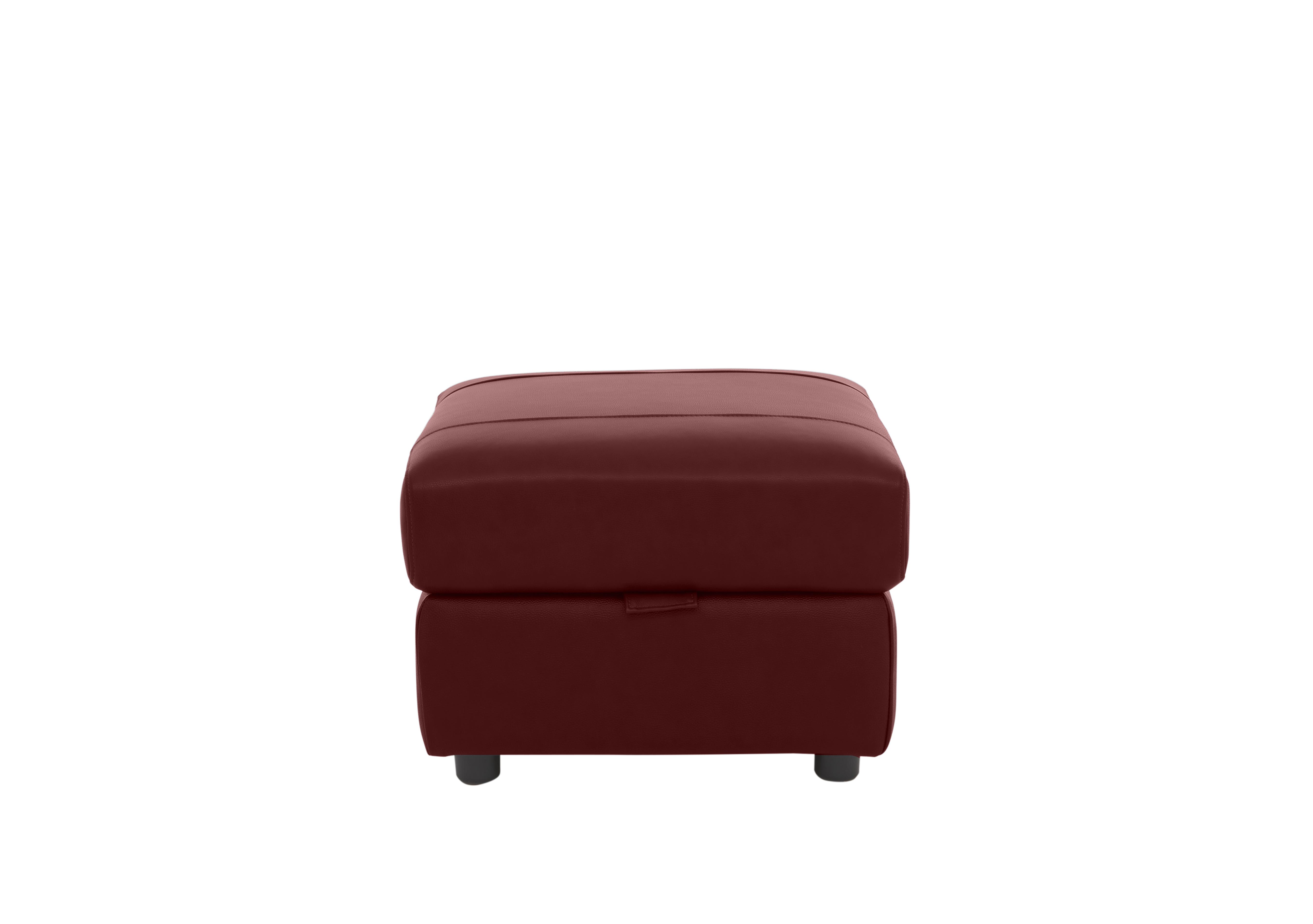 Orlando Leather Storage Footstool in 60/15 Ruby on Furniture Village