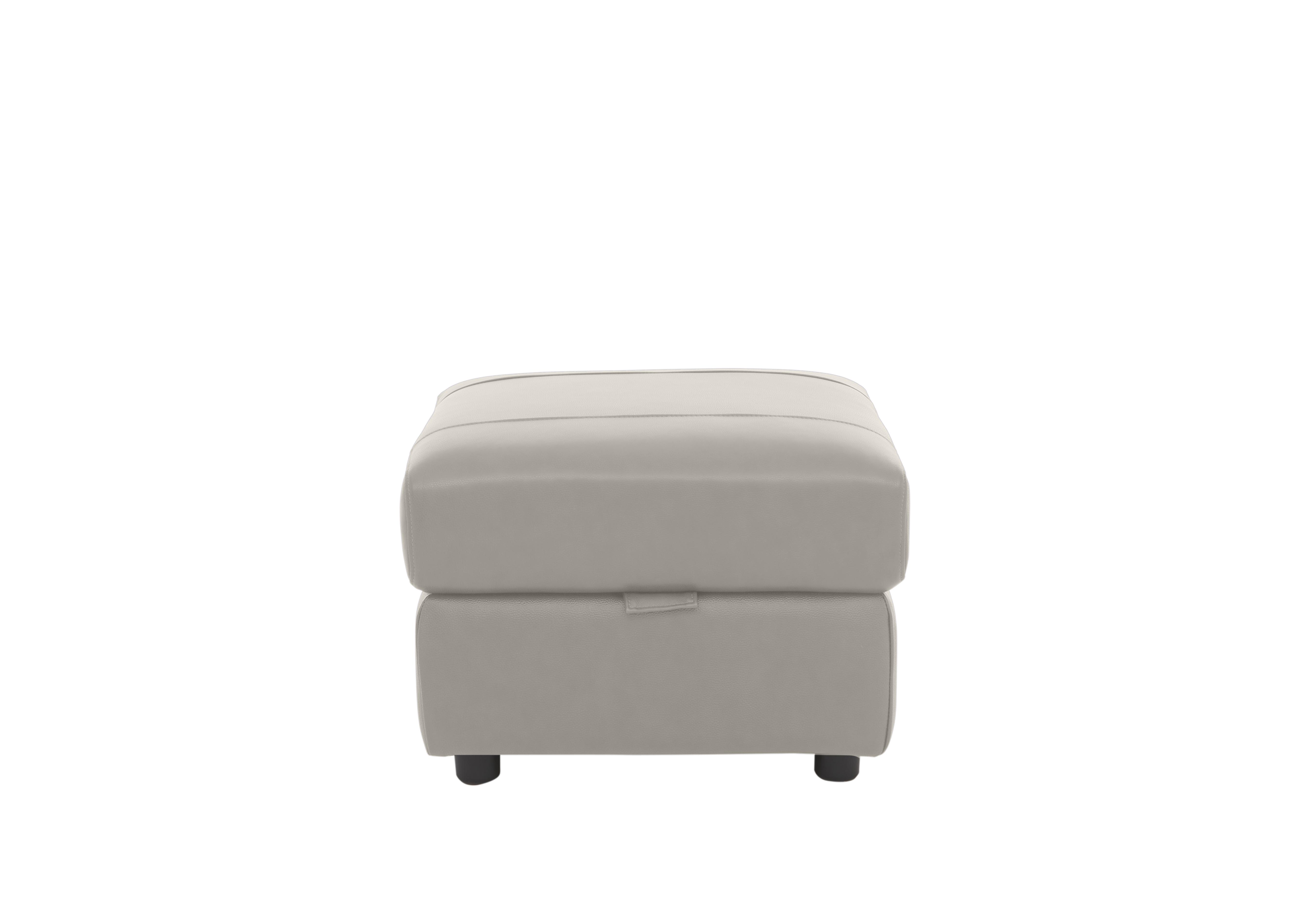 Orlando Leather Storage Footstool in 60/28 New Grey on Furniture Village