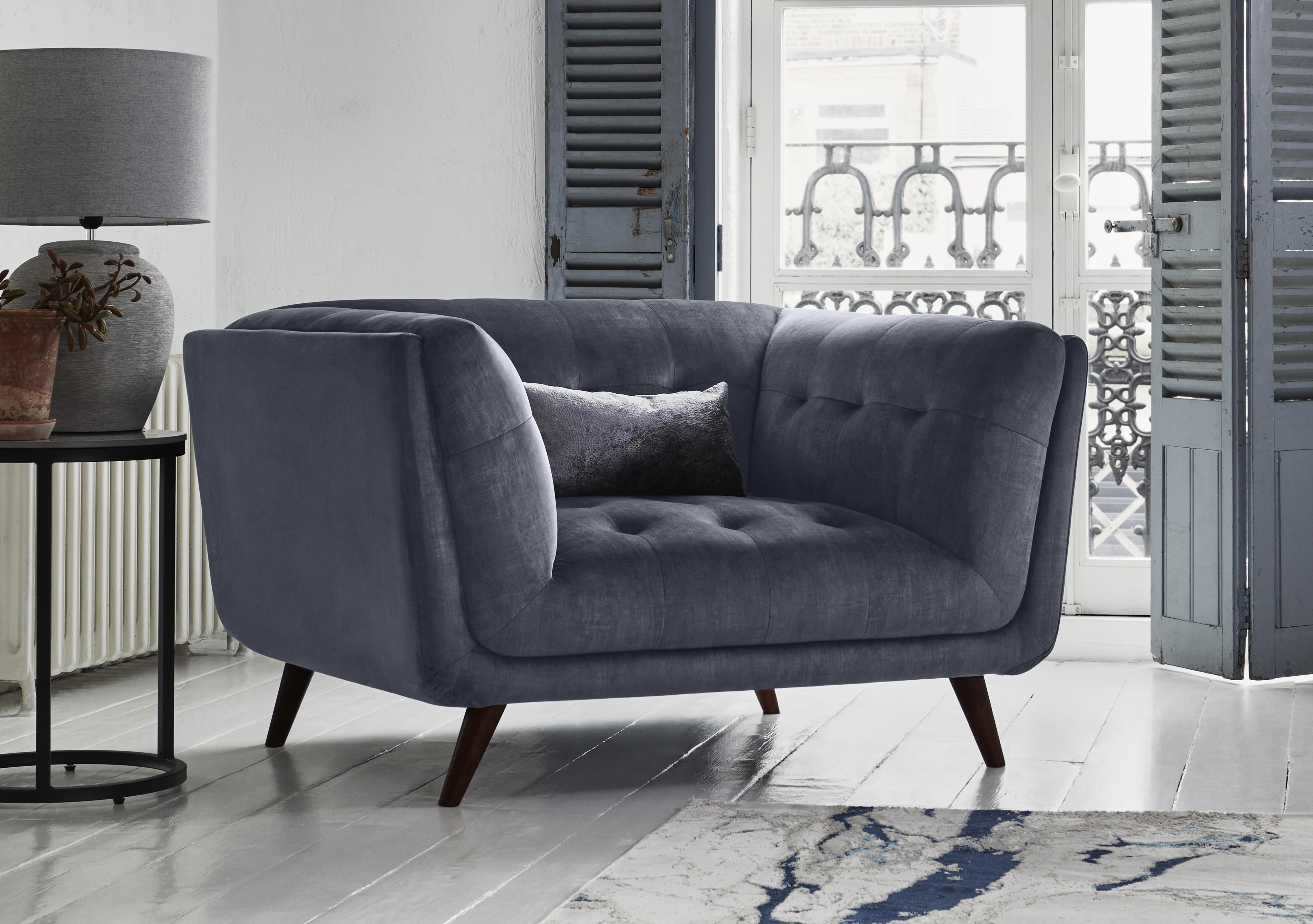 Rene Fabric Cuddler Chair in  on Furniture Village