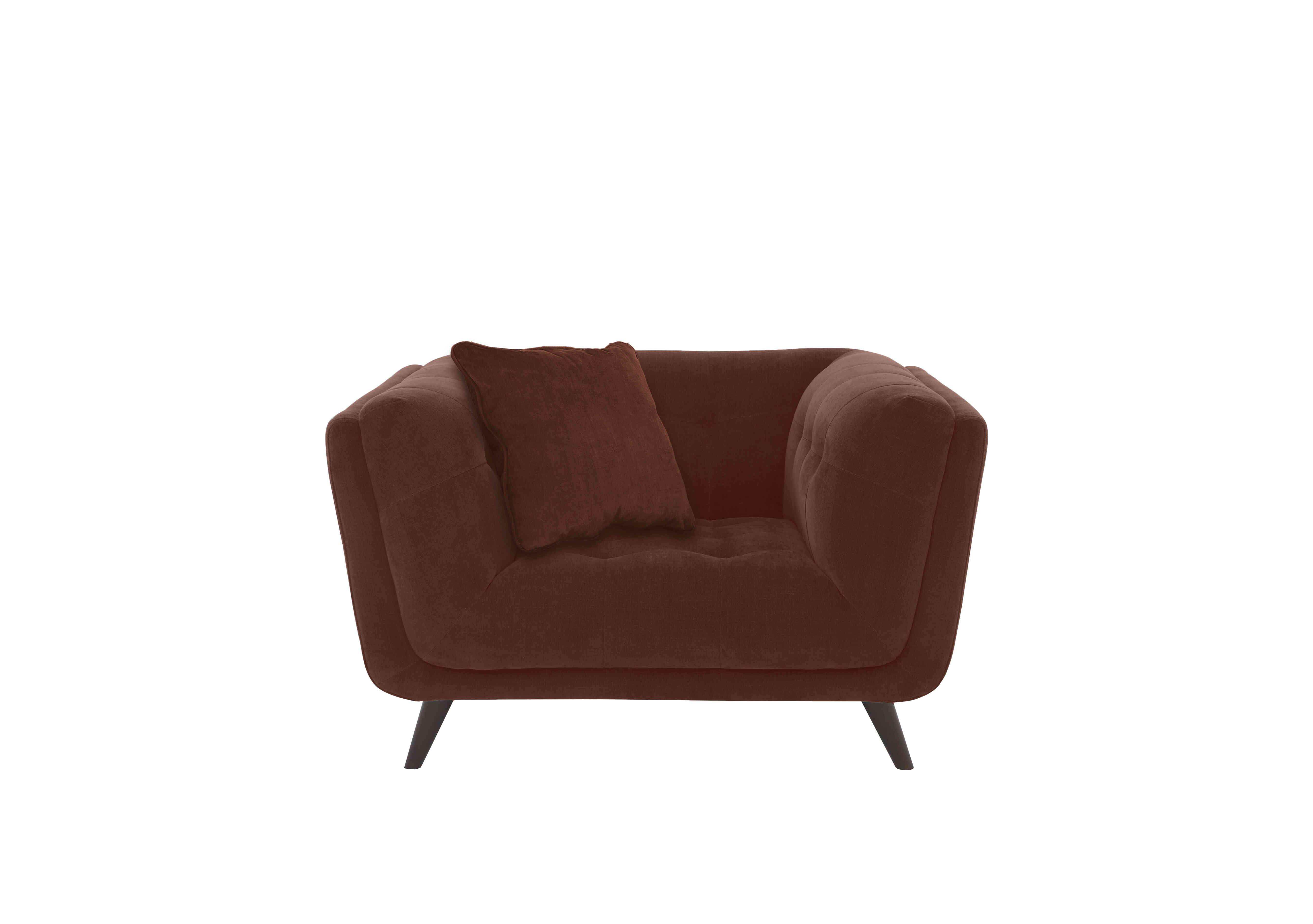 Rene Fabric Cuddler Chair in Manhattan 58008 Burnt Sienna on Furniture Village