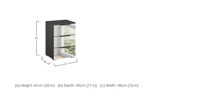 Rio 40cm 3 Drawer Bedside Cabinet in  on Furniture Village