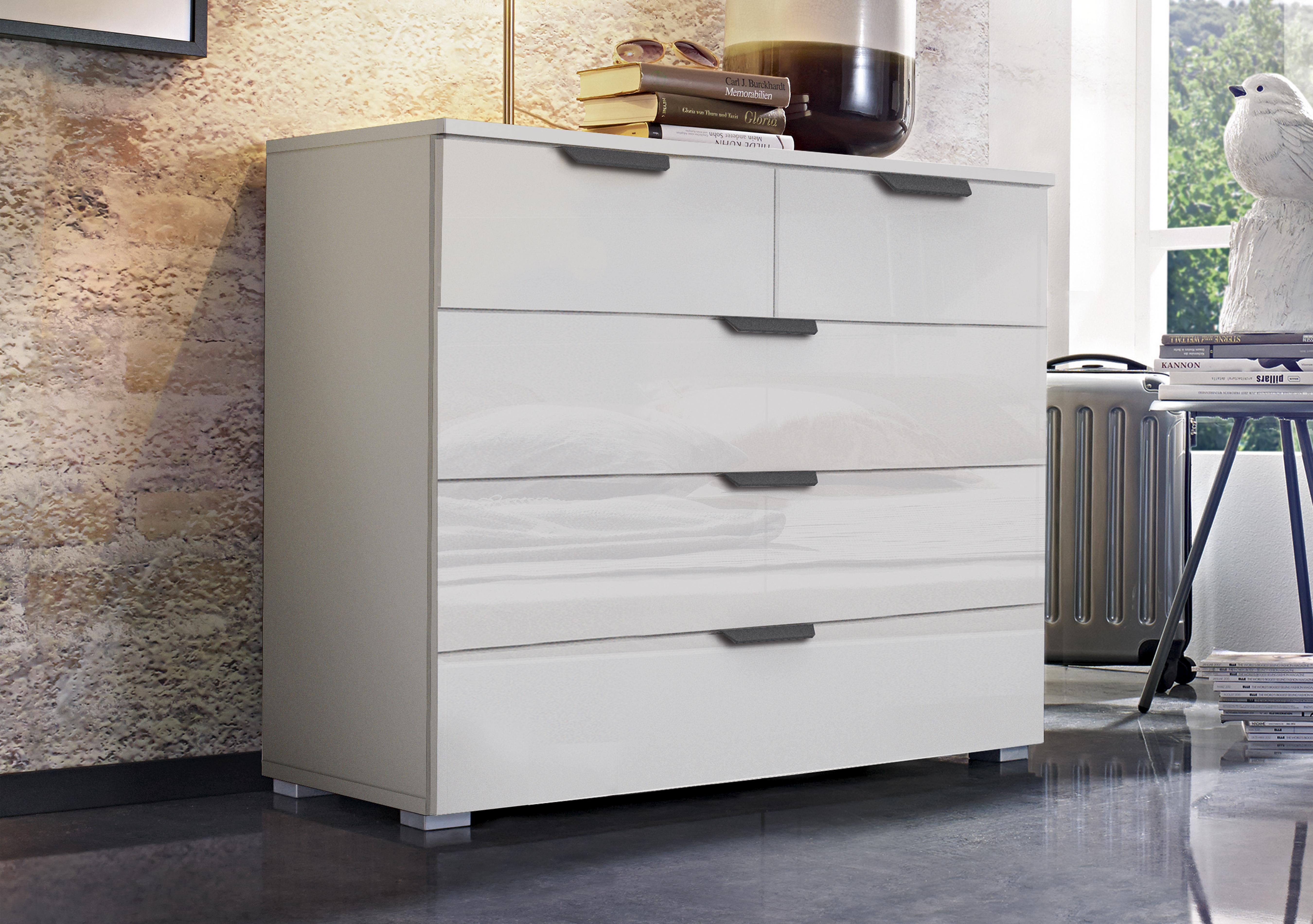 Lima 2+3 Drawer Chest with Glass Front in  on Furniture Village