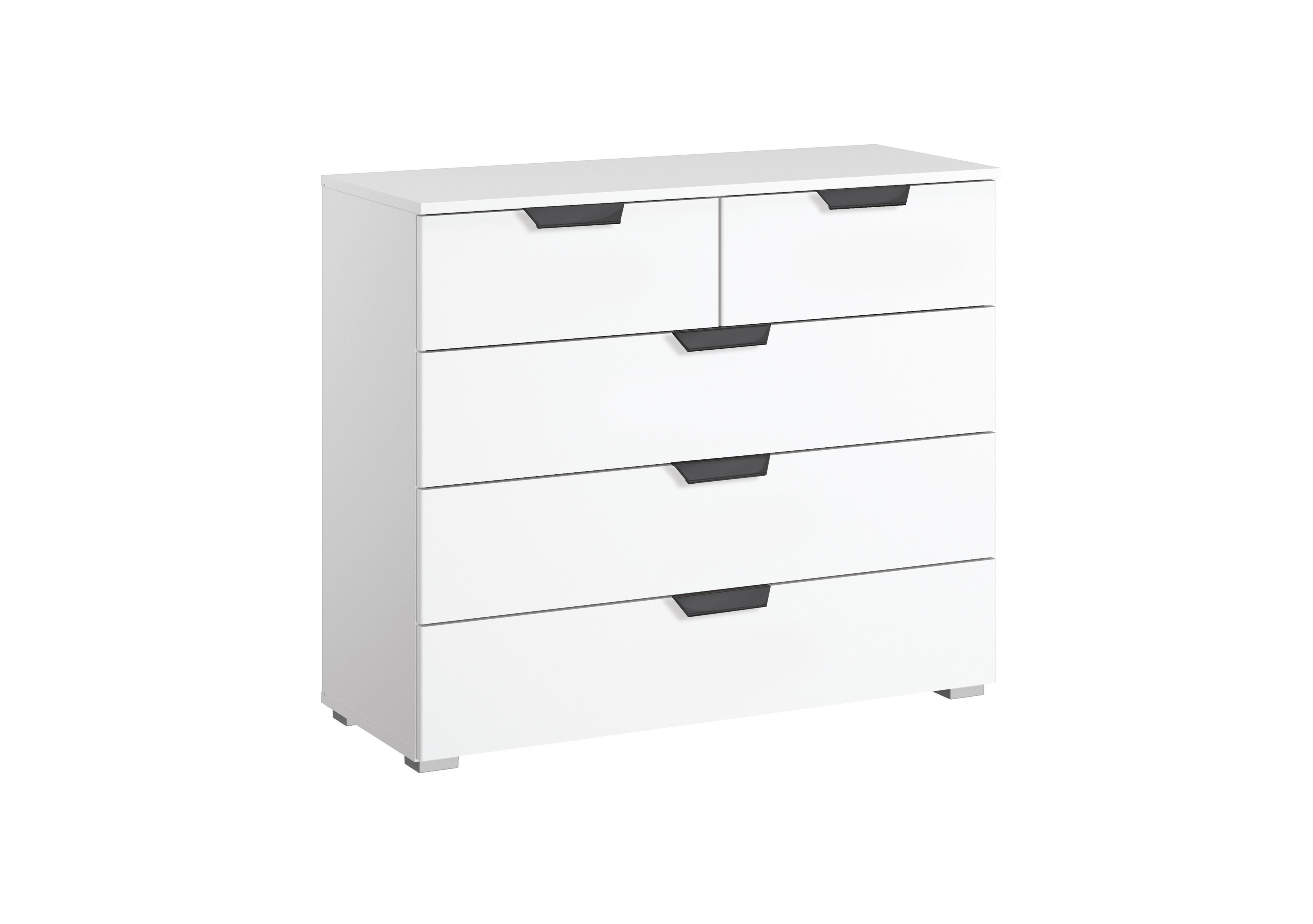 Lima 2+3 Drawer Chest with Decor Front in A970w Alp Wht/Alp Wht on Furniture Village