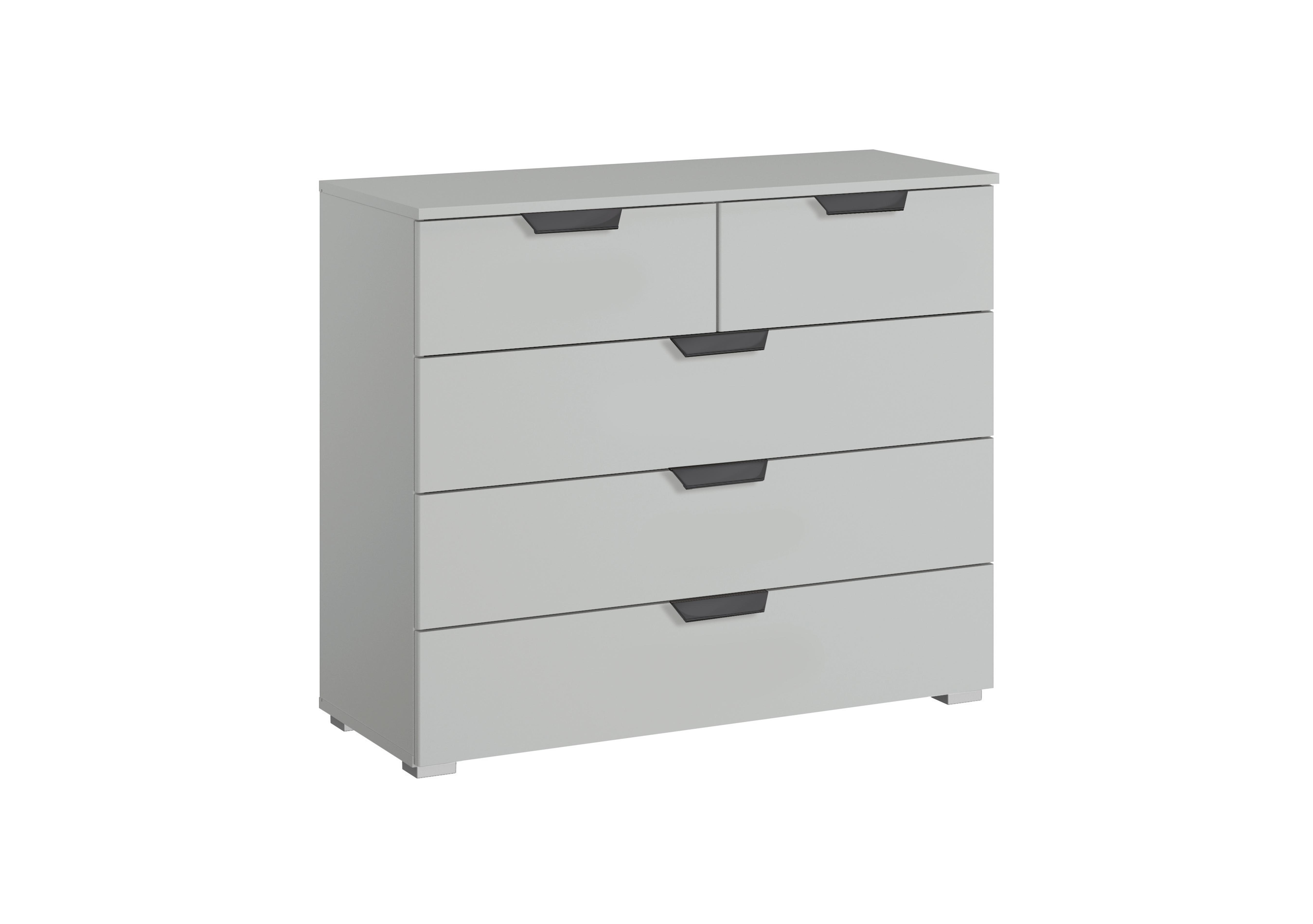 Lima 2+3 Drawer Chest with Decor Front in Aa29w Slk Grey/Slk Gry on Furniture Village