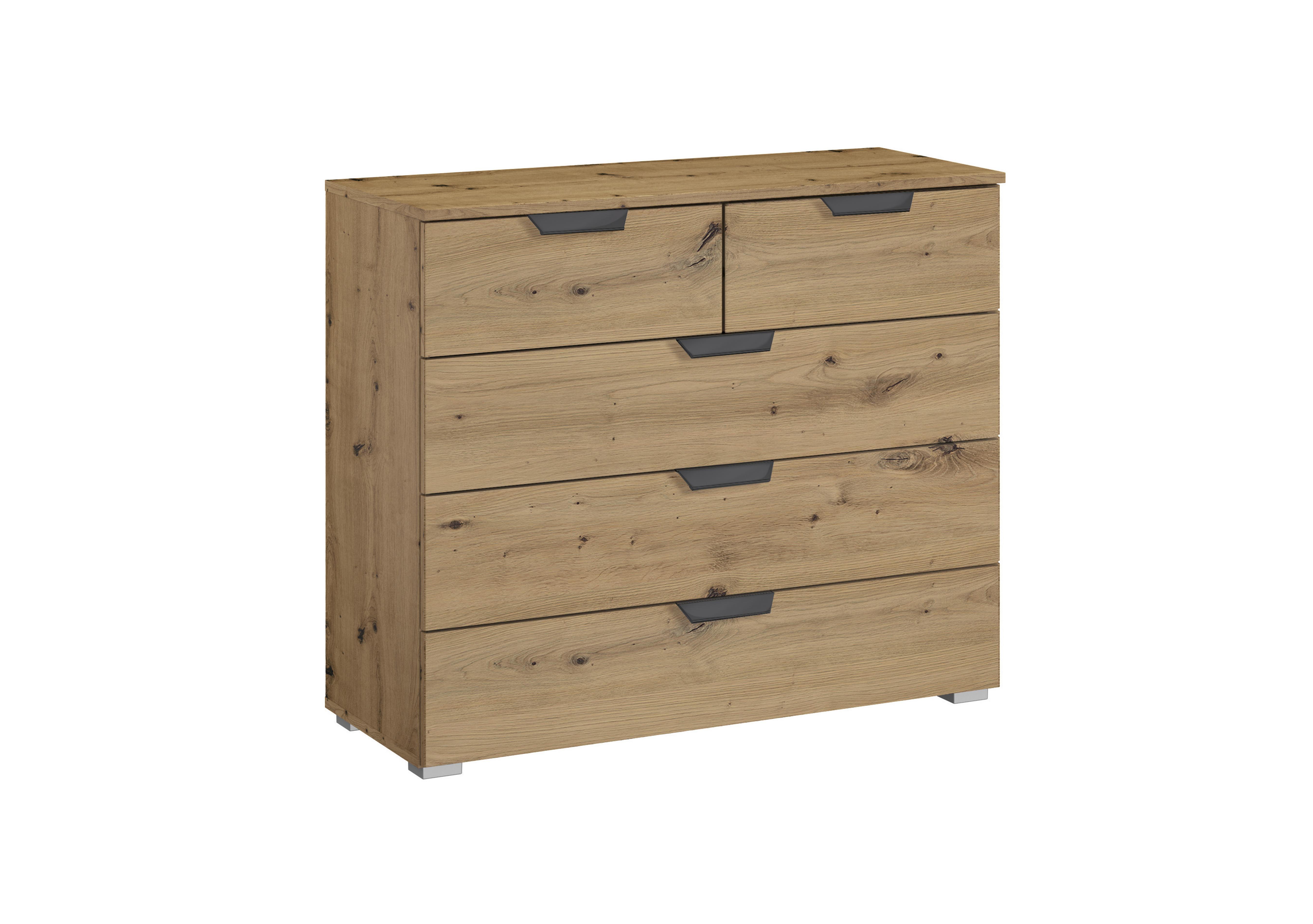 Lima 2+3 Drawer Chest with Decor Front in Ad64w Art Oak/Art Oak on Furniture Village
