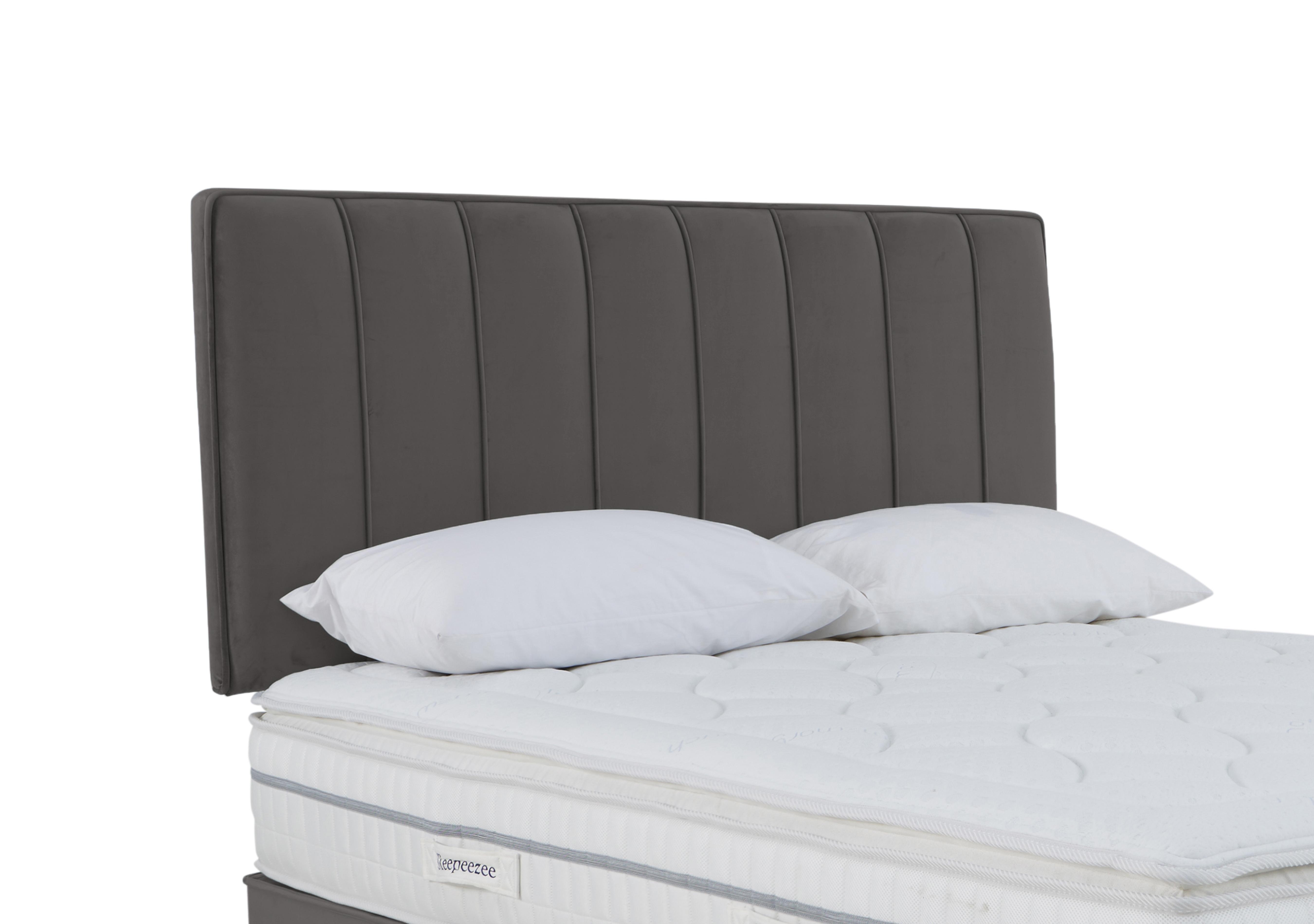 Daniel Strutted Headboard in Plush Dark Grey on Furniture Village