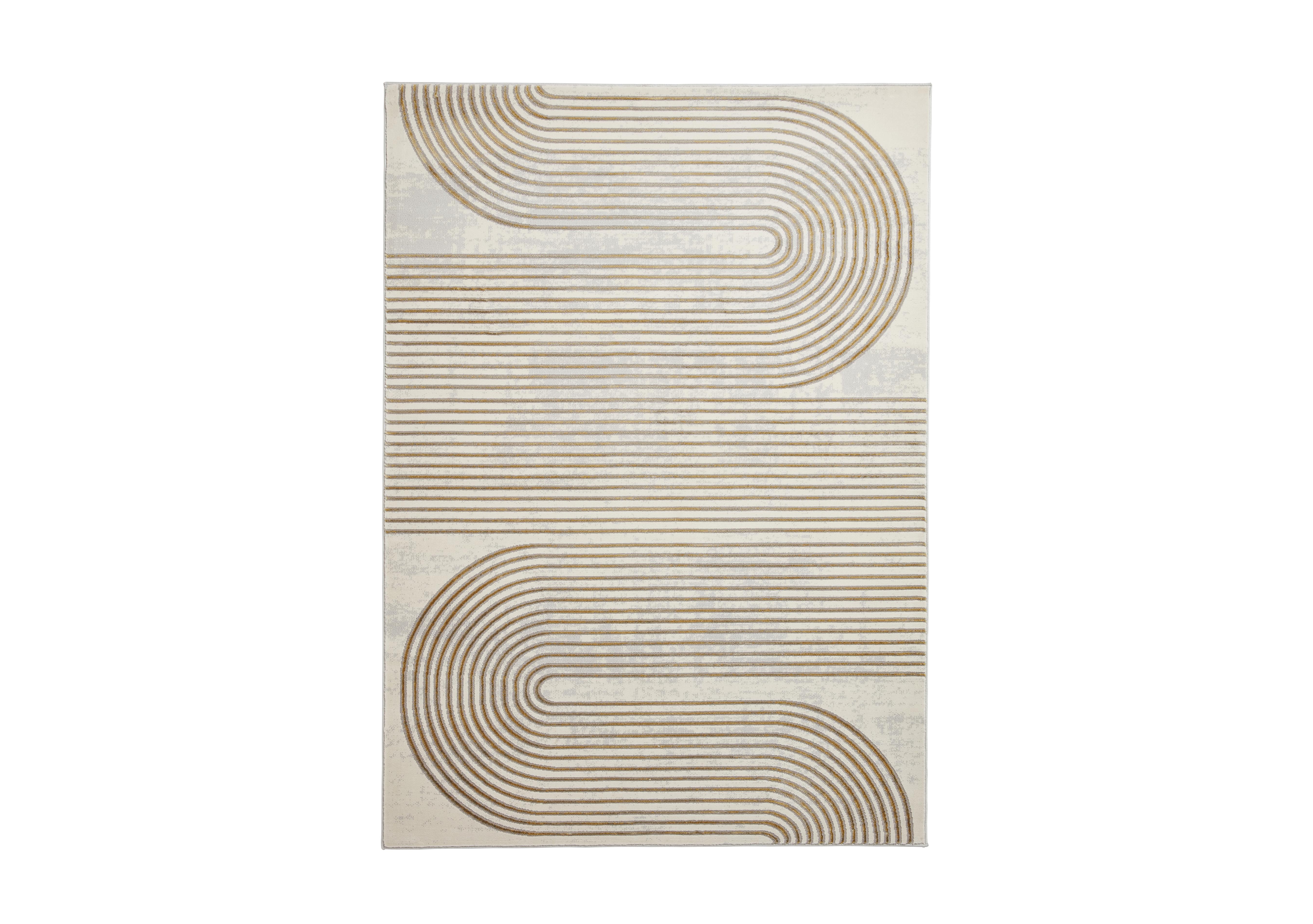 Akira Rug in Grey/Gold on Furniture Village