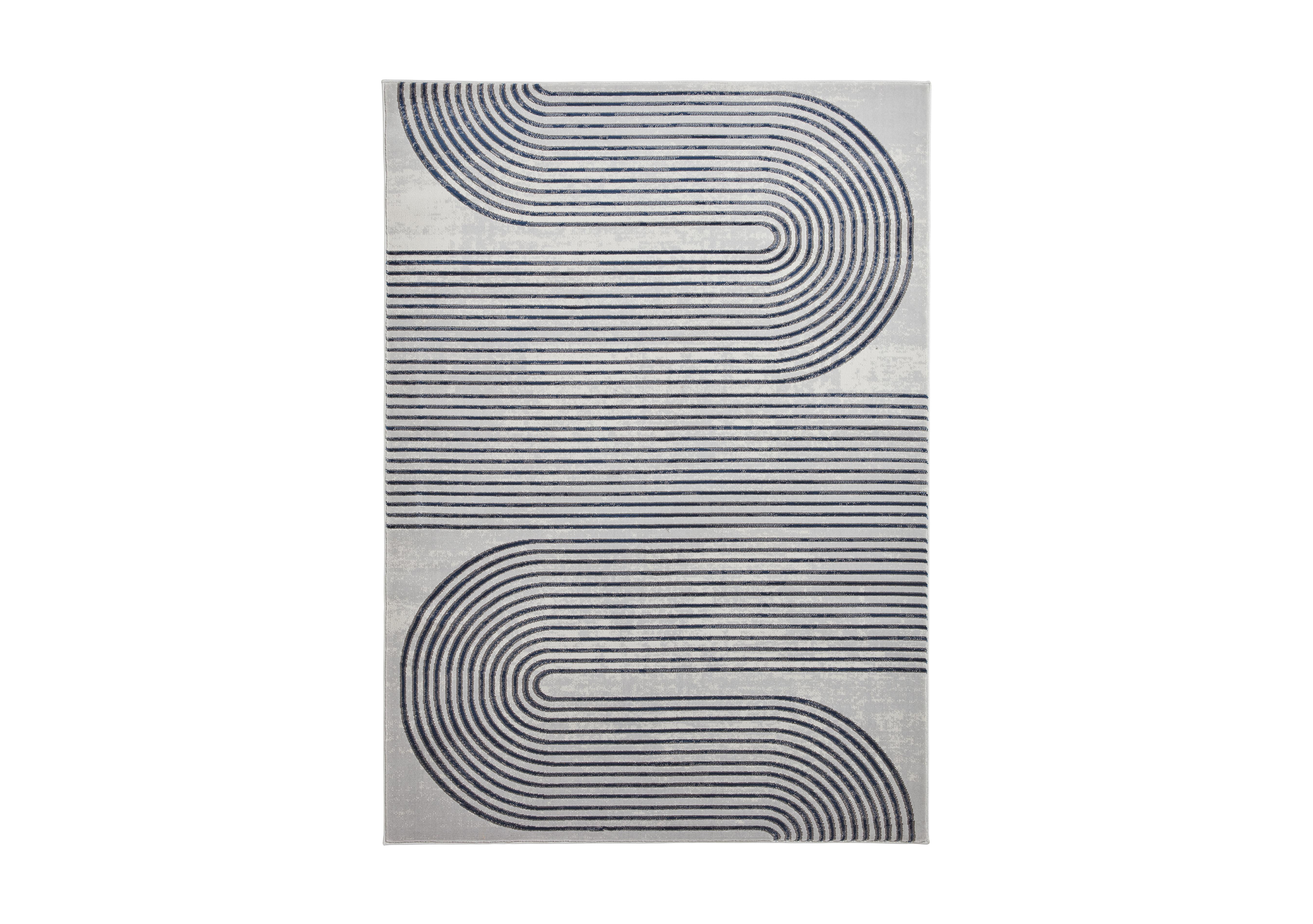 Akira Rug in Grey/Navy on Furniture Village