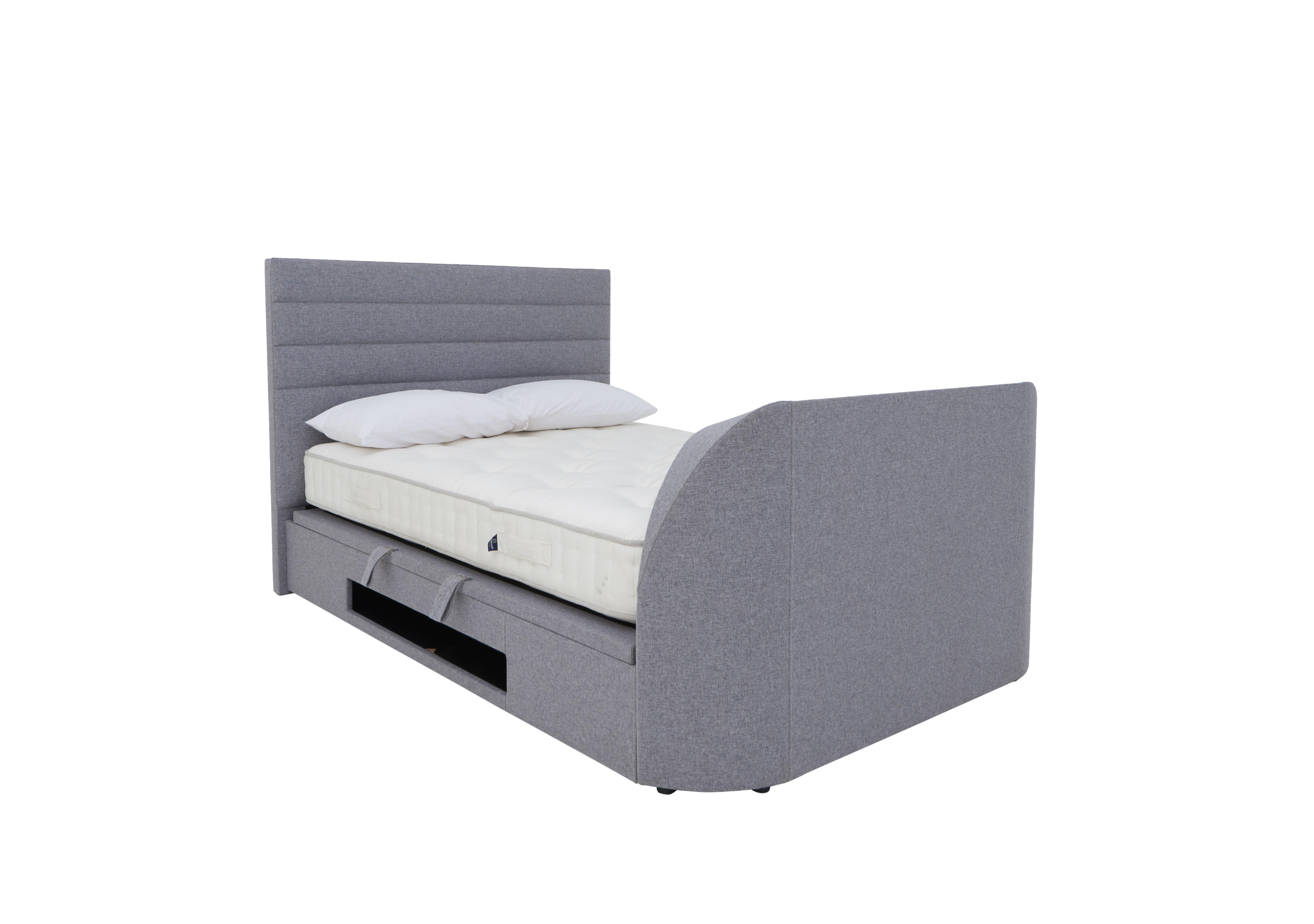 Porthos TV Ottoman Bed Frame in Marbella Grey on Furniture Village