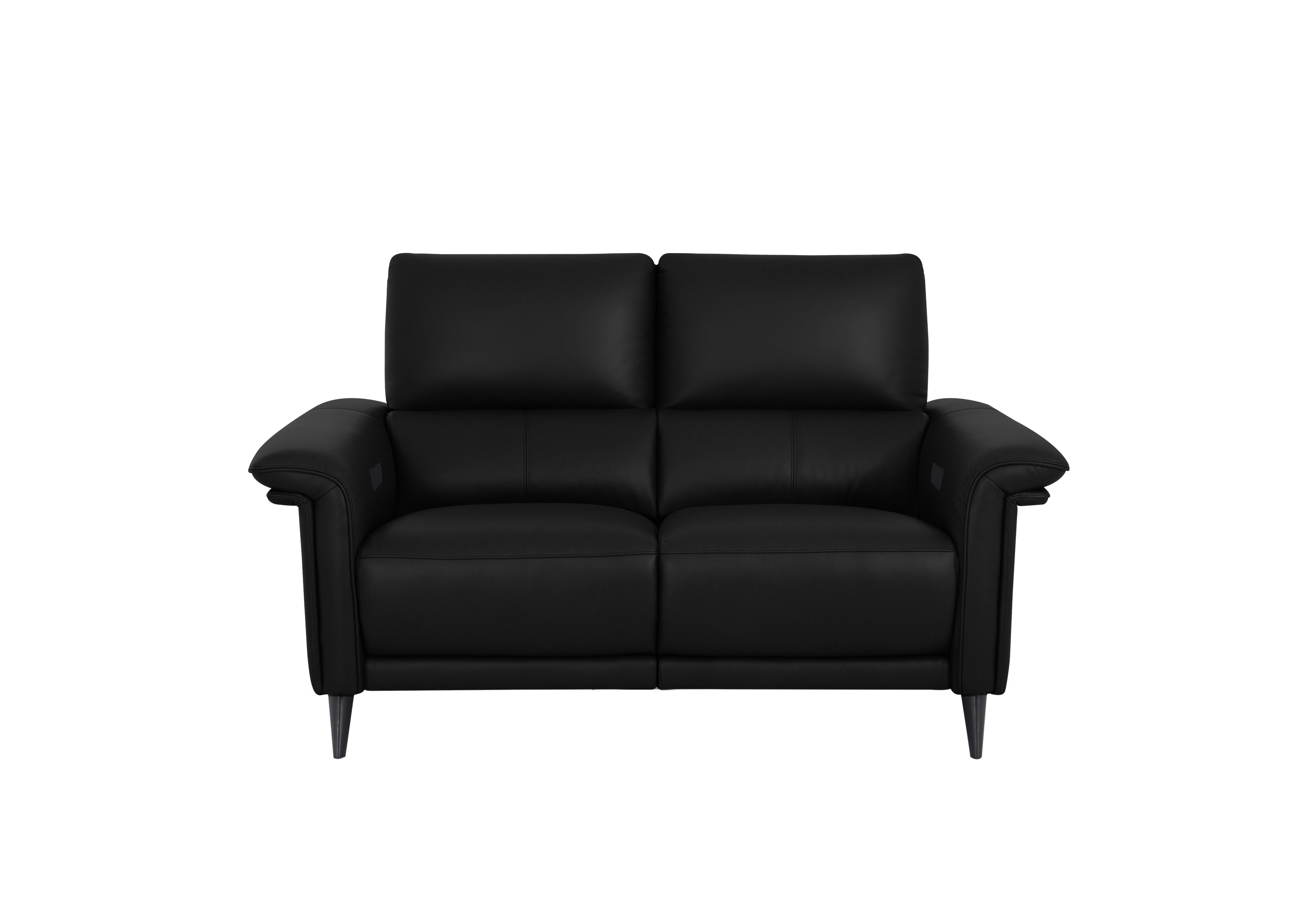 Huxley 2 Seater Leather Sofa in Nn-514e Black on Furniture Village