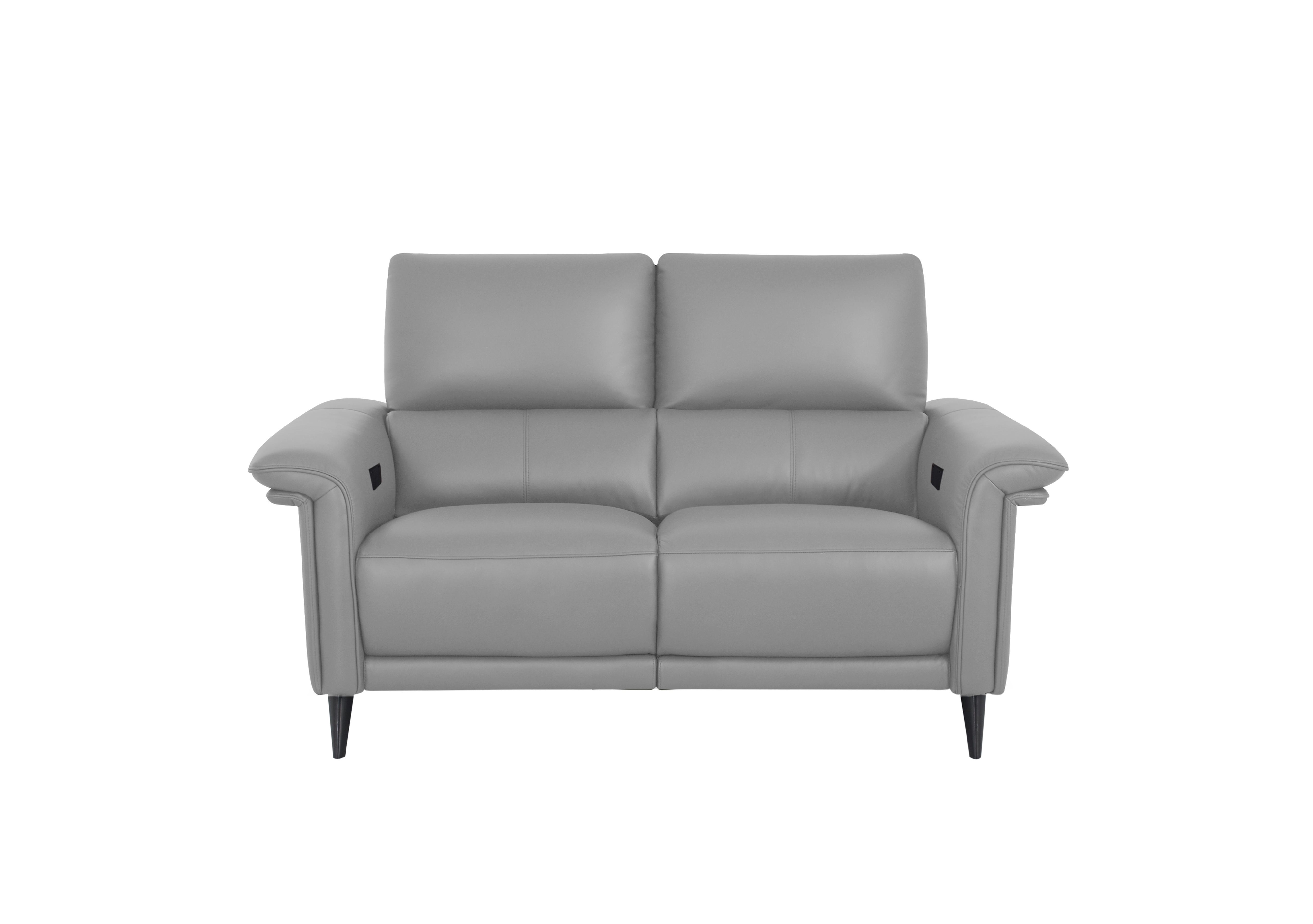Huxley 2 Seater Leather Sofa in Nn-516e Light Grey on Furniture Village