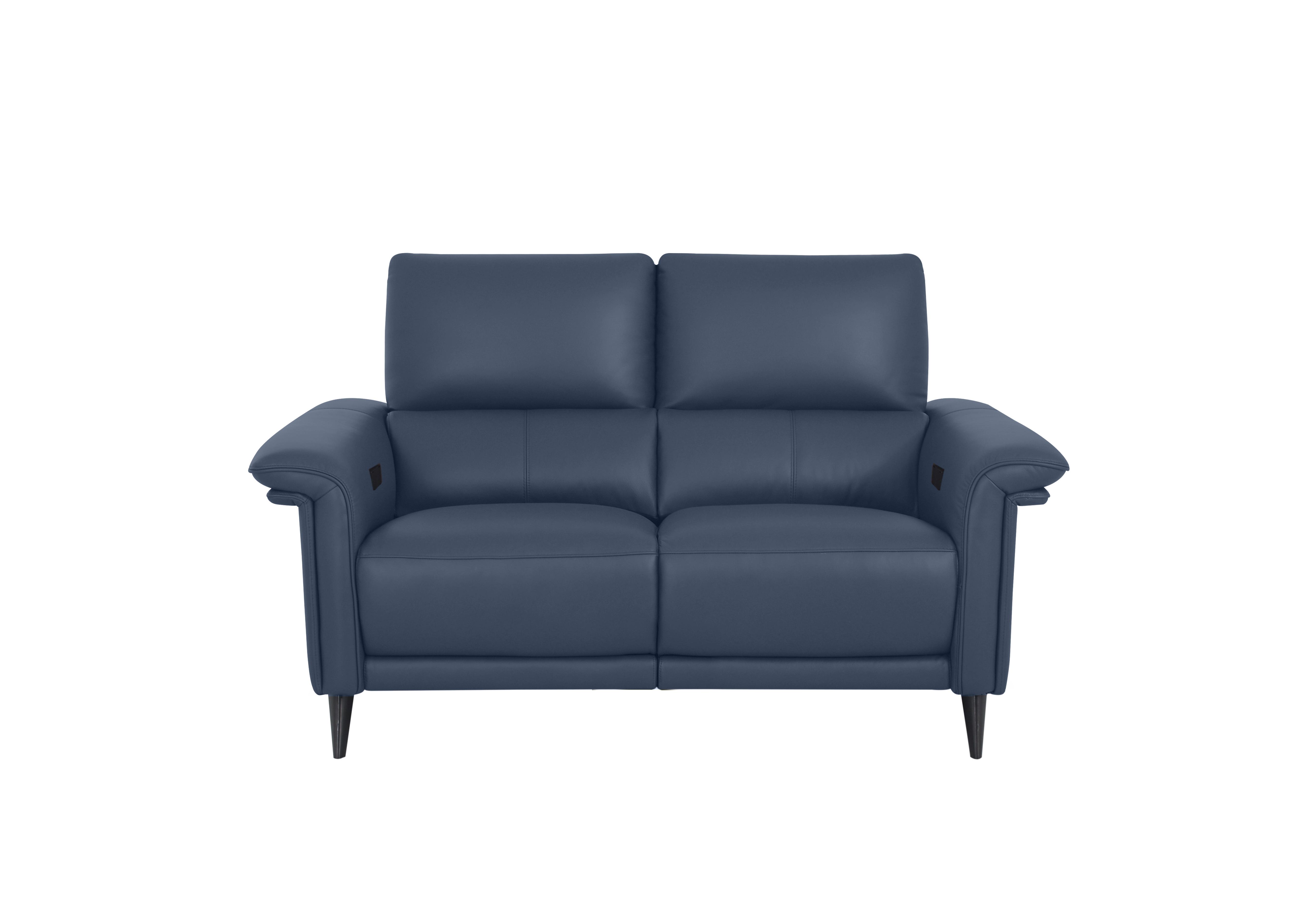 Huxley 2 Seater Leather Sofa in Nn-518e Ocean Blue on Furniture Village