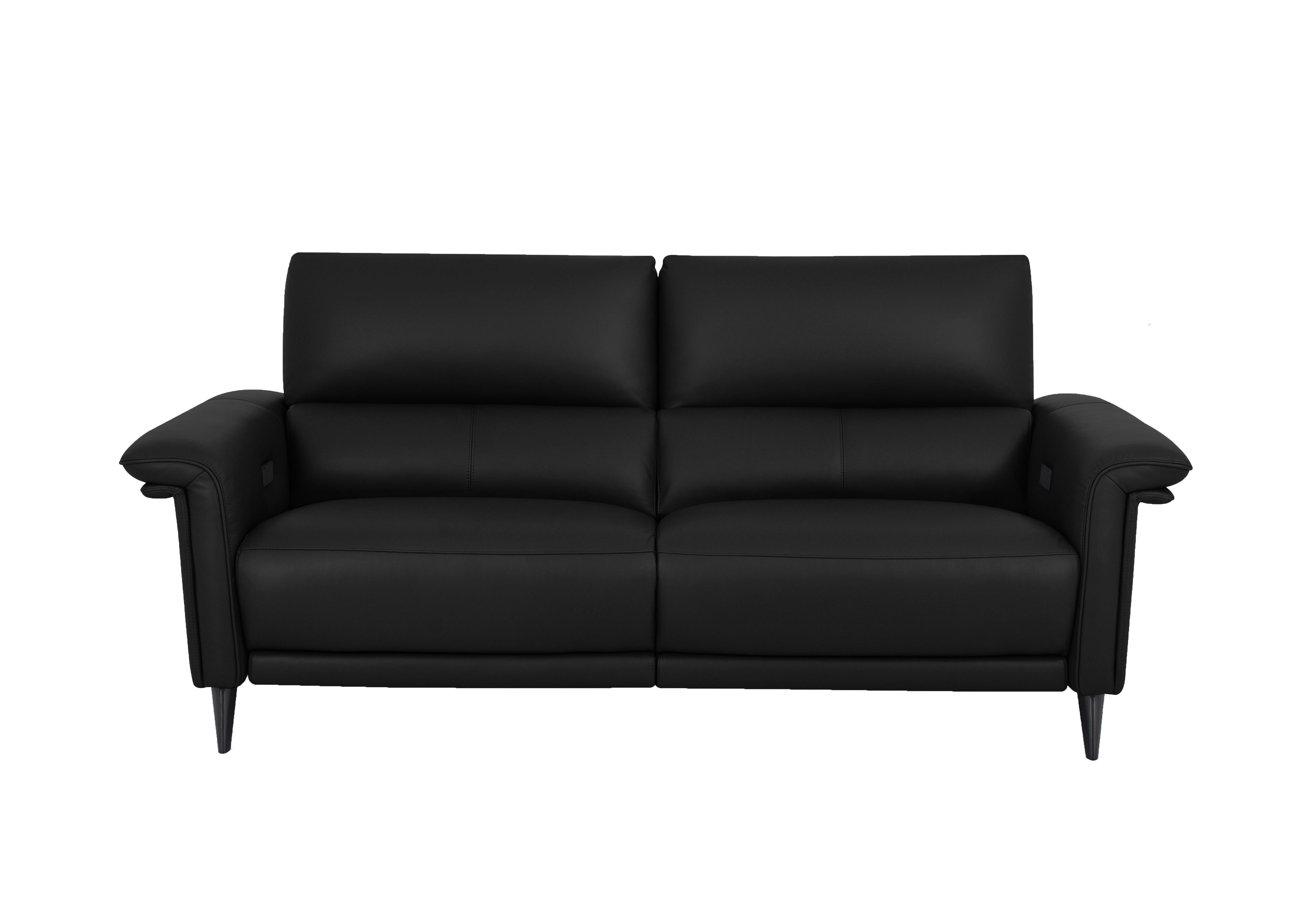 Huxley 3 Seater Leather Sofa in Nn-514e Black on Furniture Village