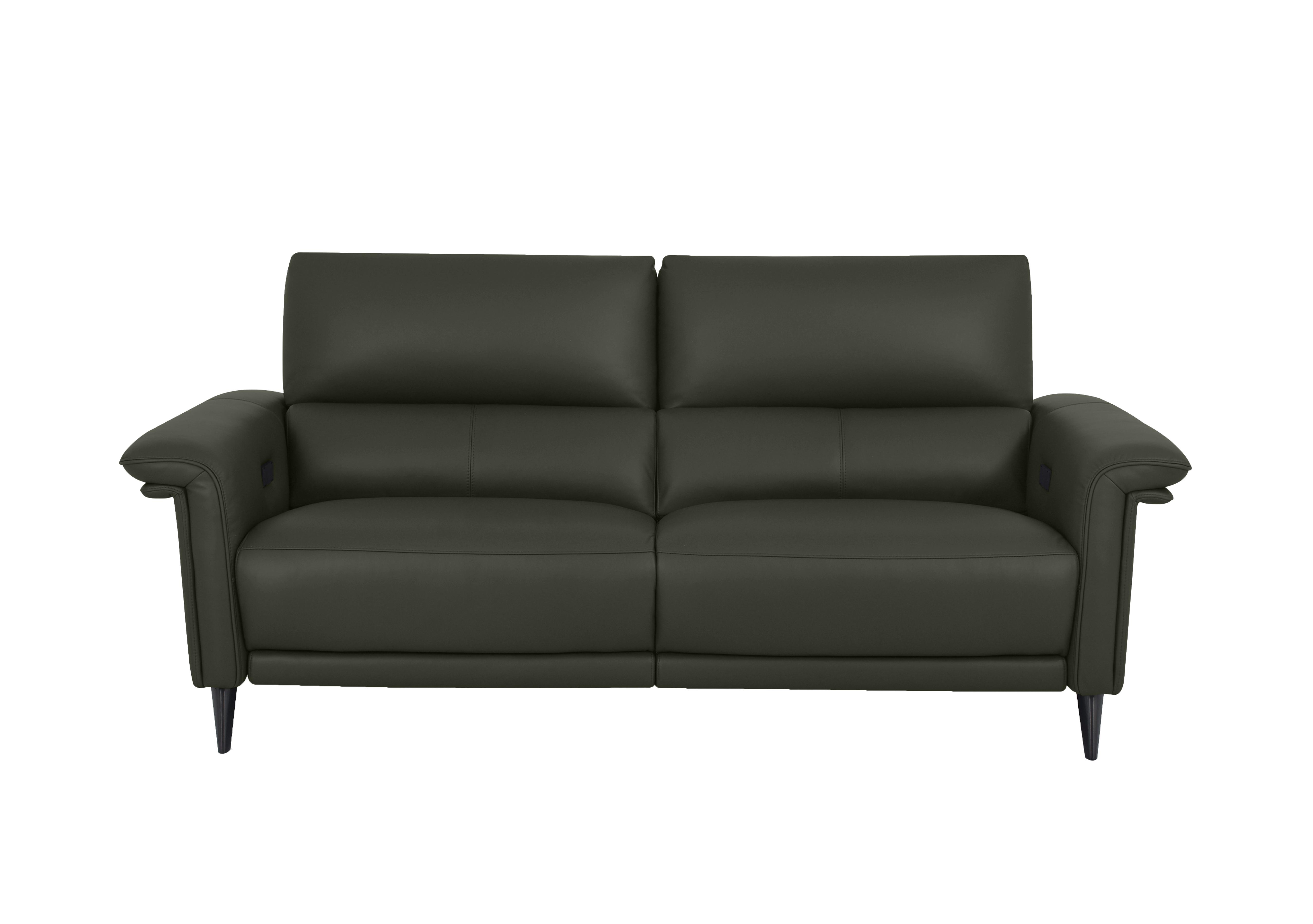 Huxley 3 Seater Leather Sofa in Nn-570e Olive Green on Furniture Village